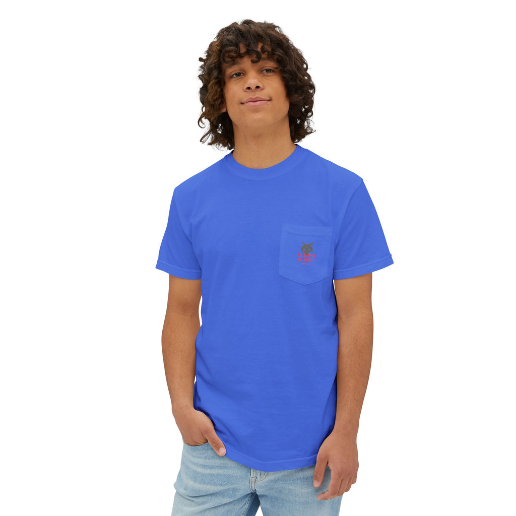 Faded Pocket T-Shirt — 'In bocca al lupo' Wolf Graphic Tee