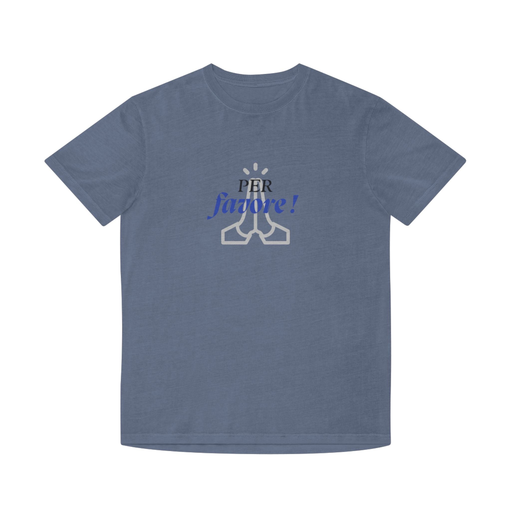 Unisex-T-Shirt im Used-Look – Design „PER favore!“ für lässig-elegante Vibes