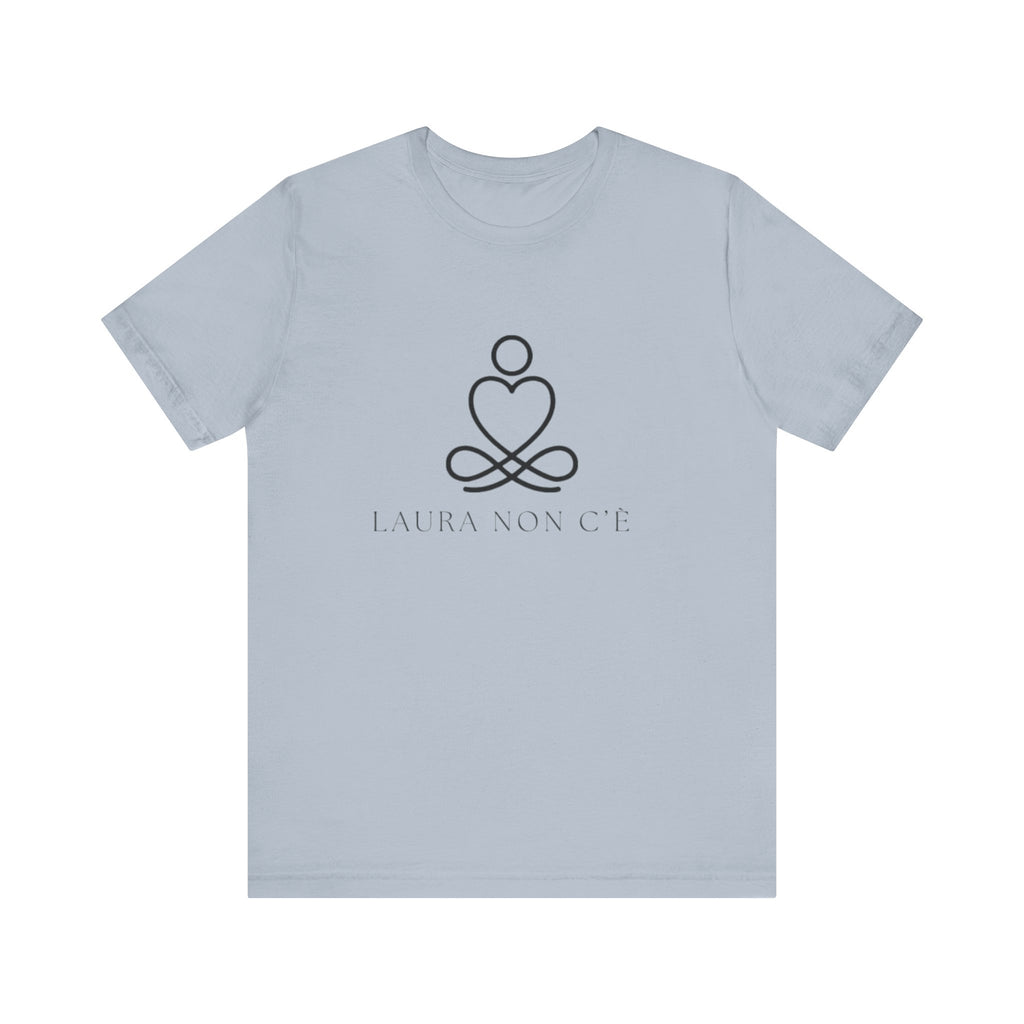 Italienisches Marken-T-Shirt aus Jersey mit kurzen Ärmeln und Song-Slogan: Laura non c'è (Laura ist nicht hier) Unisex