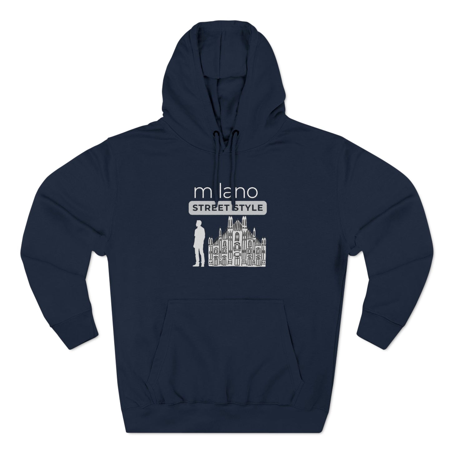 Milan Men Street Style Three-Panel Fleece Hoodie