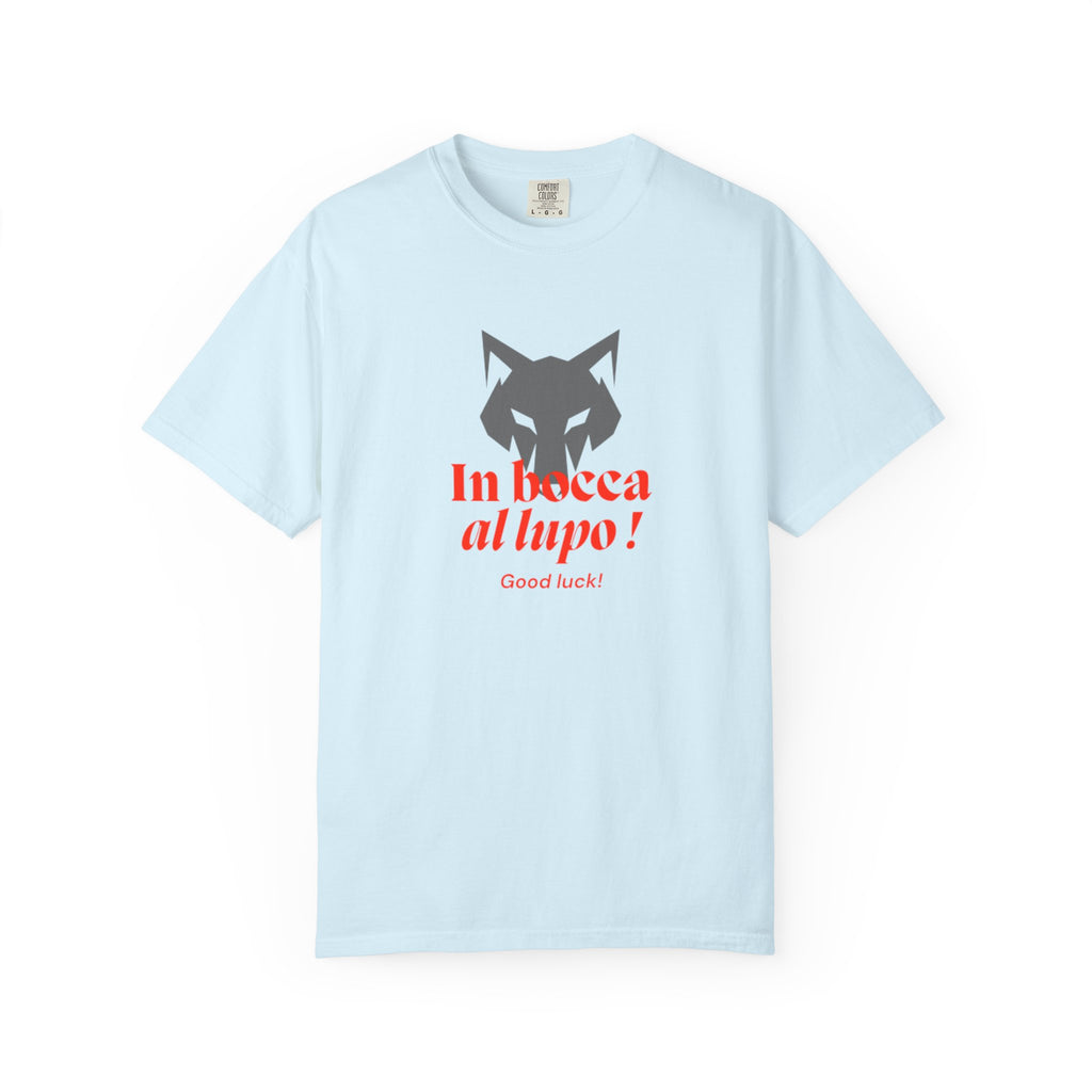 In Bocca al Lupo T-Shirt — Italian Good Luck Wolf Graphic Tee