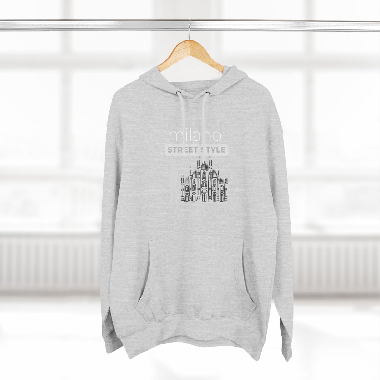 Milan Men Street Style Three-Panel Fleece Hoodie