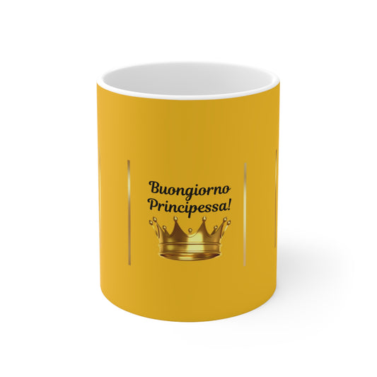 Buongiorno Principessa! Ceramic Coffee Mug — Yello Capuccino Mug (11oz)