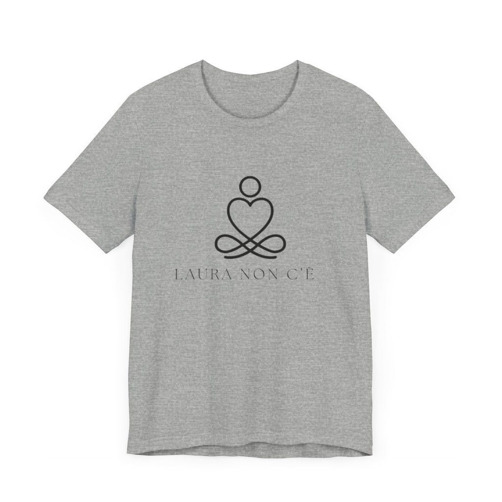 Italienisches Marken-T-Shirt aus Jersey mit kurzen Ärmeln und Song-Slogan: Laura non c'è (Laura ist nicht hier) Unisex