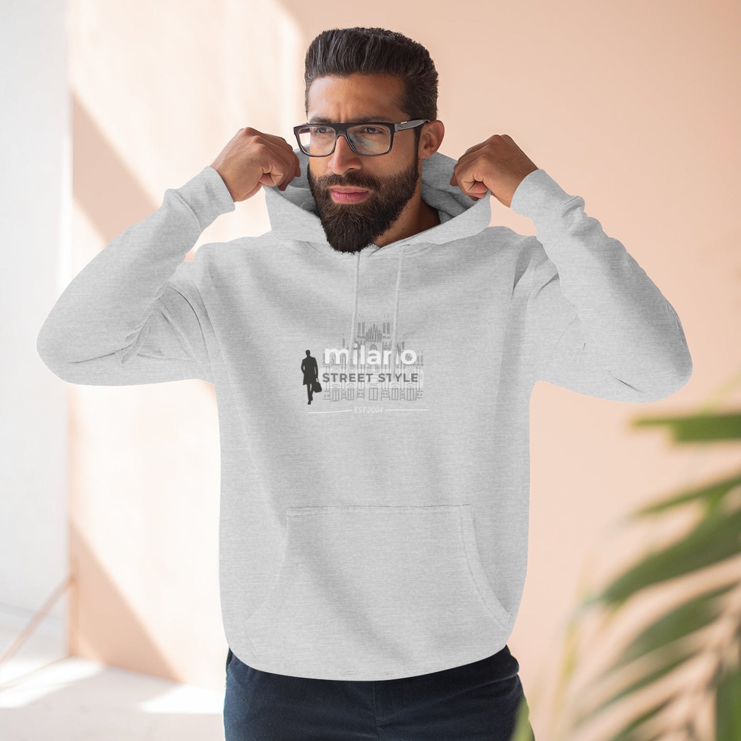 Milan Men Street Style Three-Panel Fleece Hoodie
