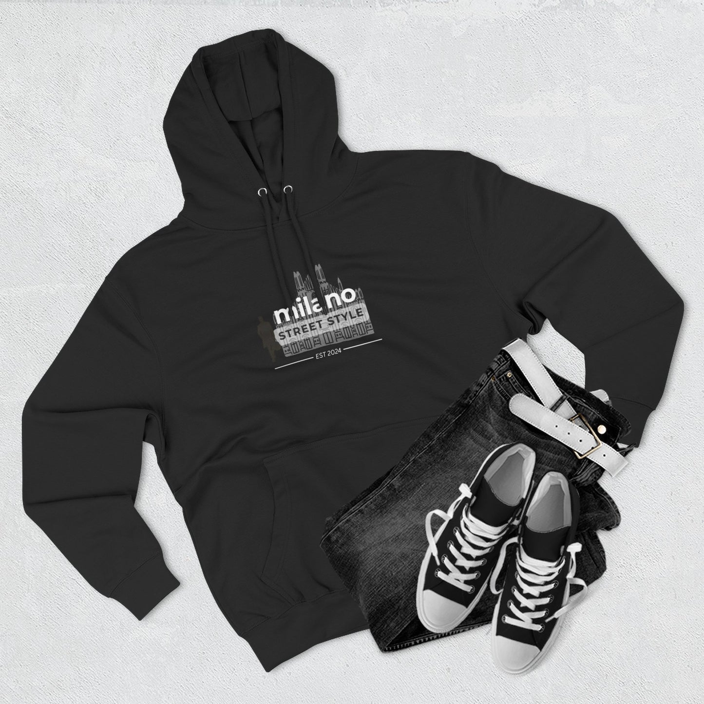 Milan Men Street Style Three-Panel Fleece Hoodie