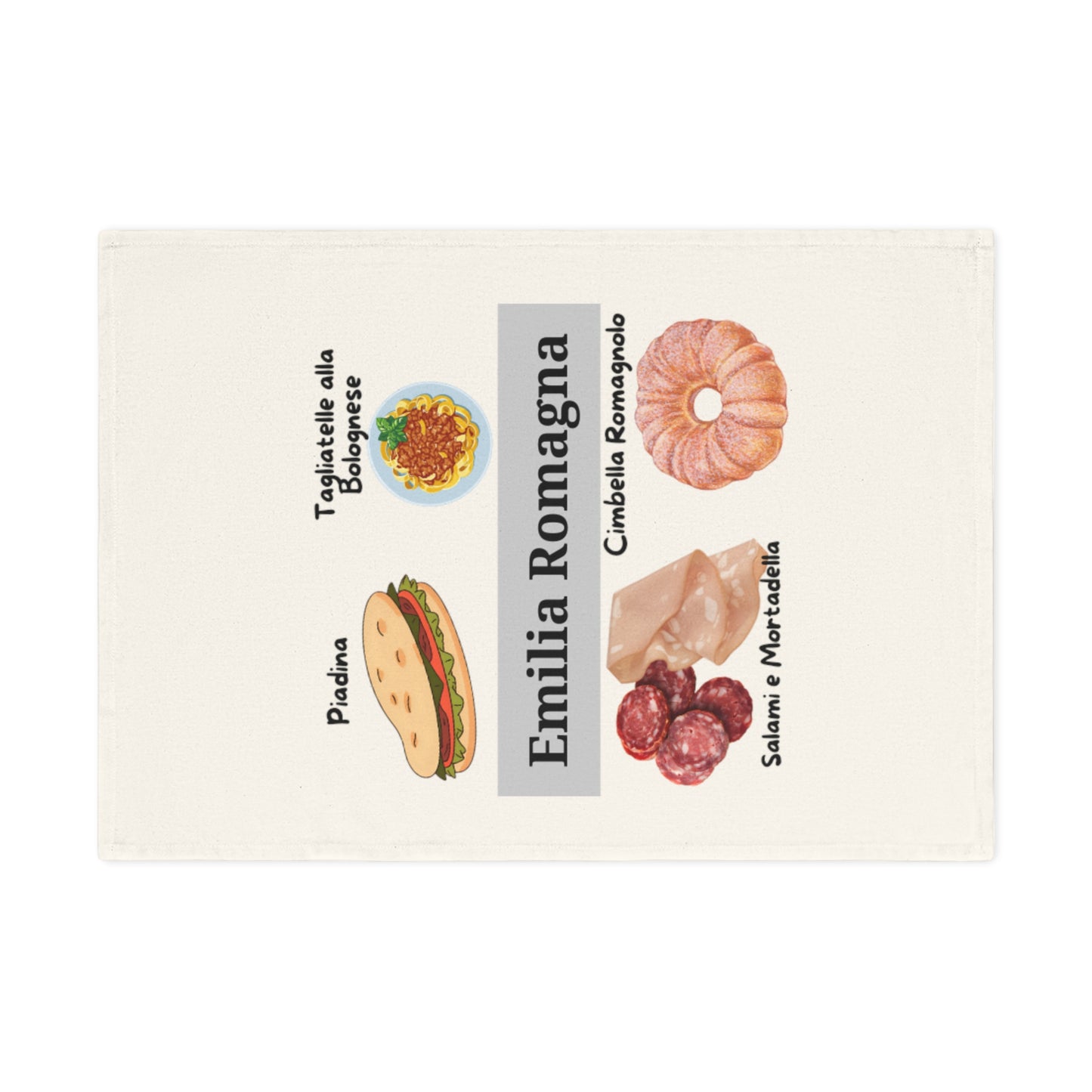 Emilia Romagna Cotton Tea Towel, Italian Cuisine Decor, Kitchen Gift, Foodie Accessory, Culinary Dish Towel