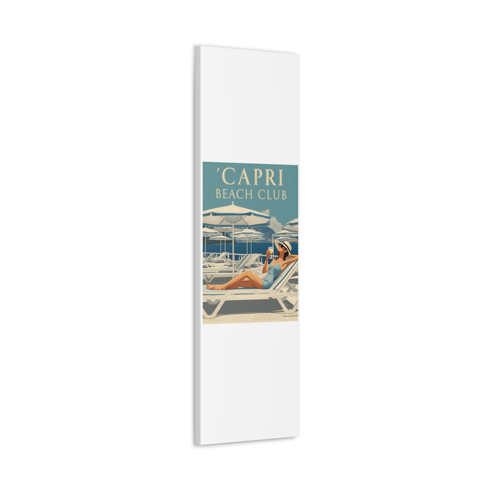 Capri Beach Club Retro Canvas Print - Decorative Wall Art