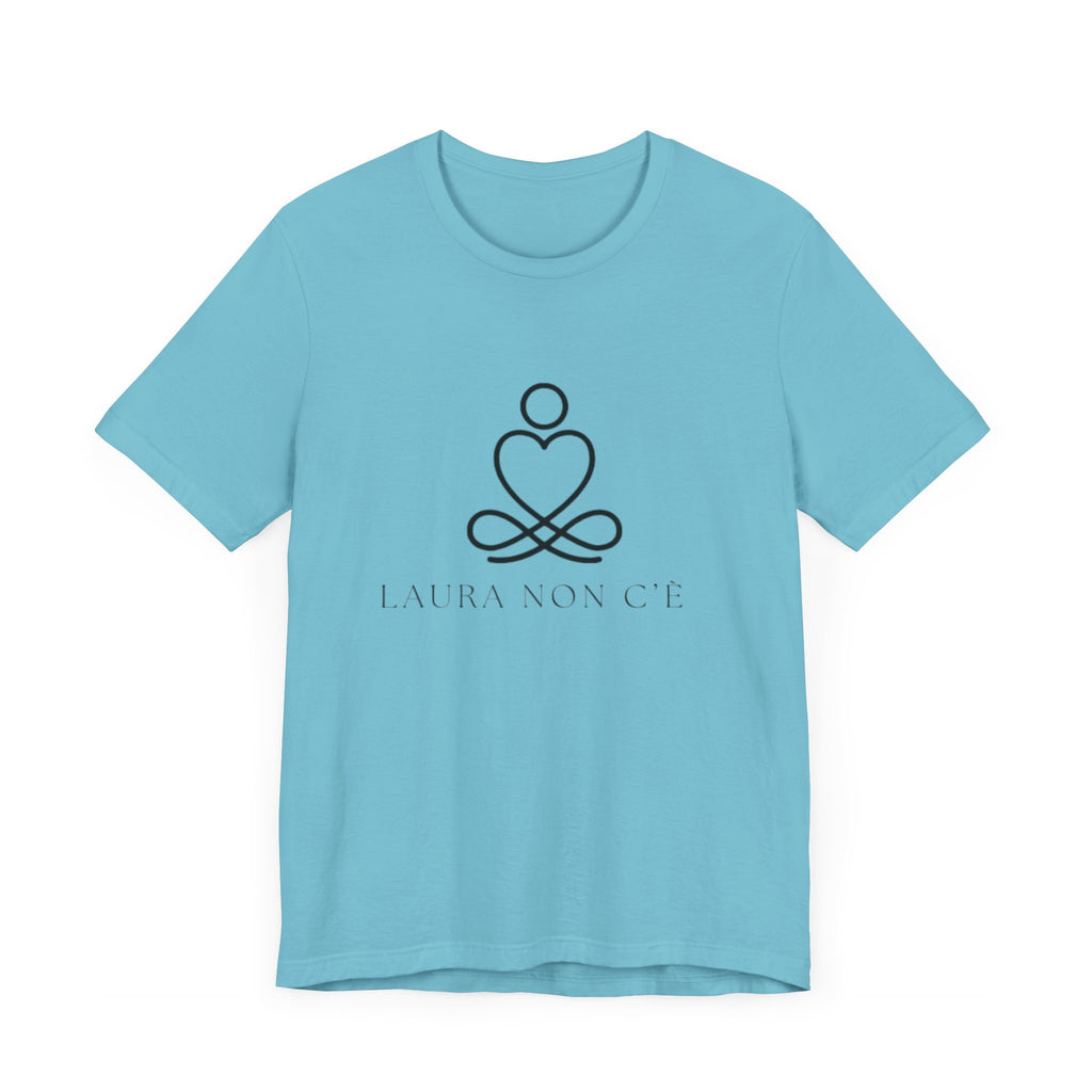 Italienisches Marken-T-Shirt aus Jersey mit kurzen Ärmeln und Song-Slogan: Laura non c'è (Laura ist nicht hier) Unisex