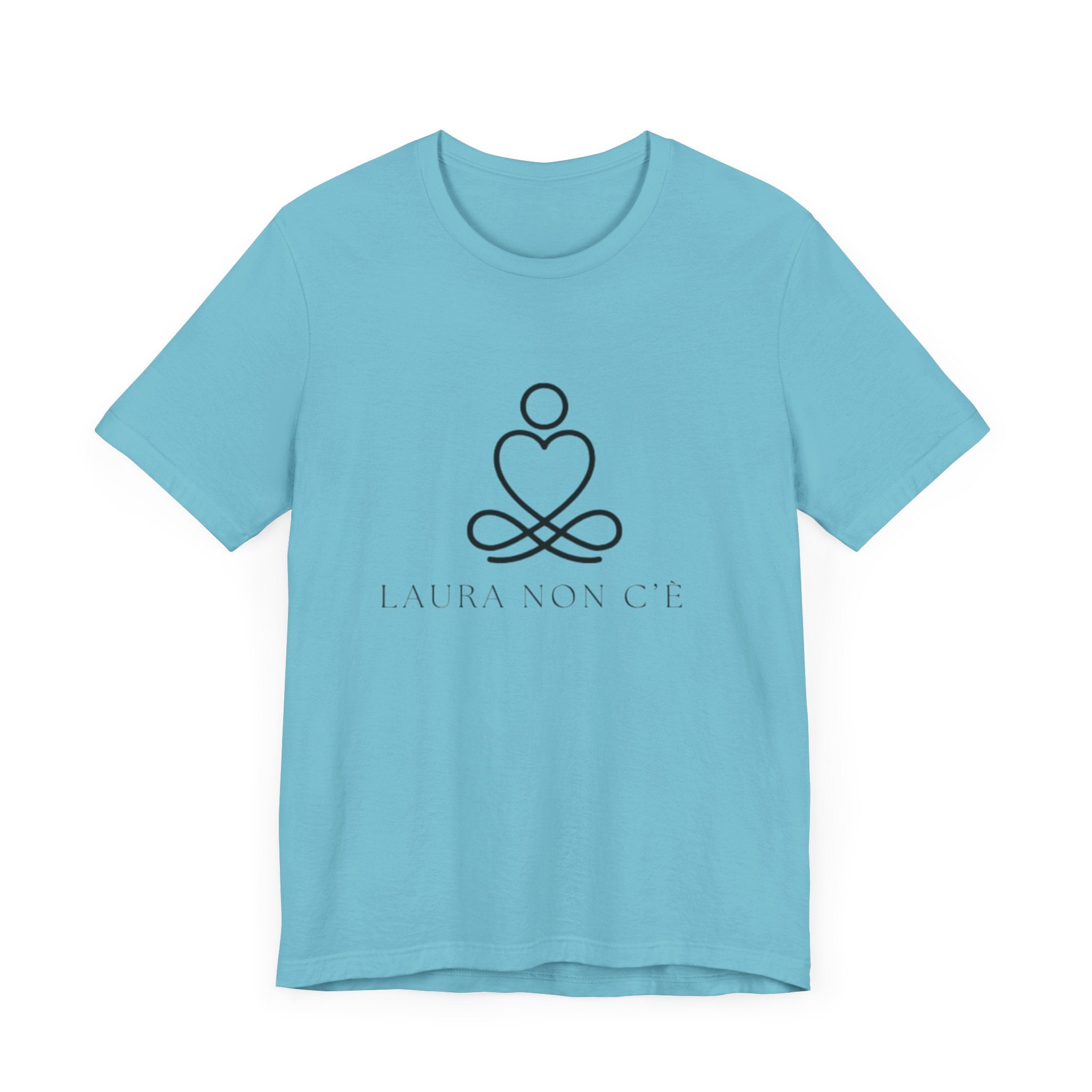 Italienisches Marken-T-Shirt aus Jersey mit kurzen Ärmeln und Song-Slogan: Laura non c'è (Laura ist nicht hier) Unisex