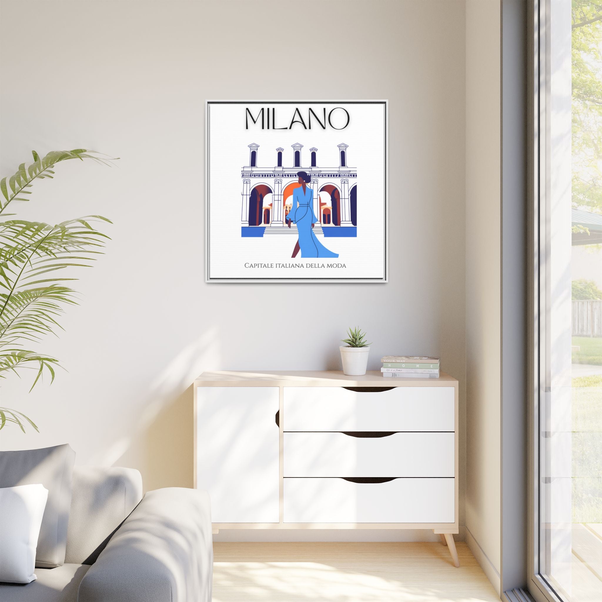 Gerahmtes Leinwandbild „Mailand“ – Wanddekoration aus der Modehauptstadt