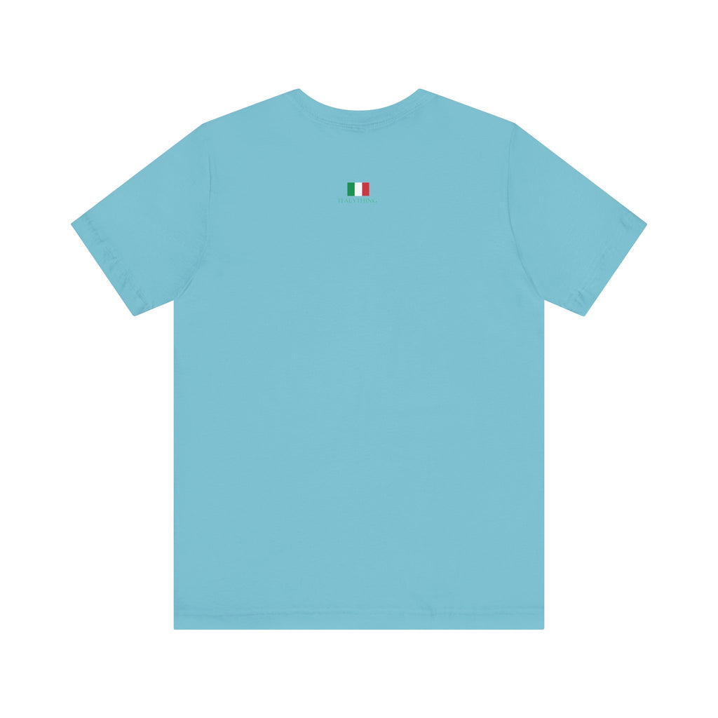 Italienisches Marken-Sommer-T-Shirt aus Jersey mit kurzen Ärmeln und italienischem Slogan: Mare Mare