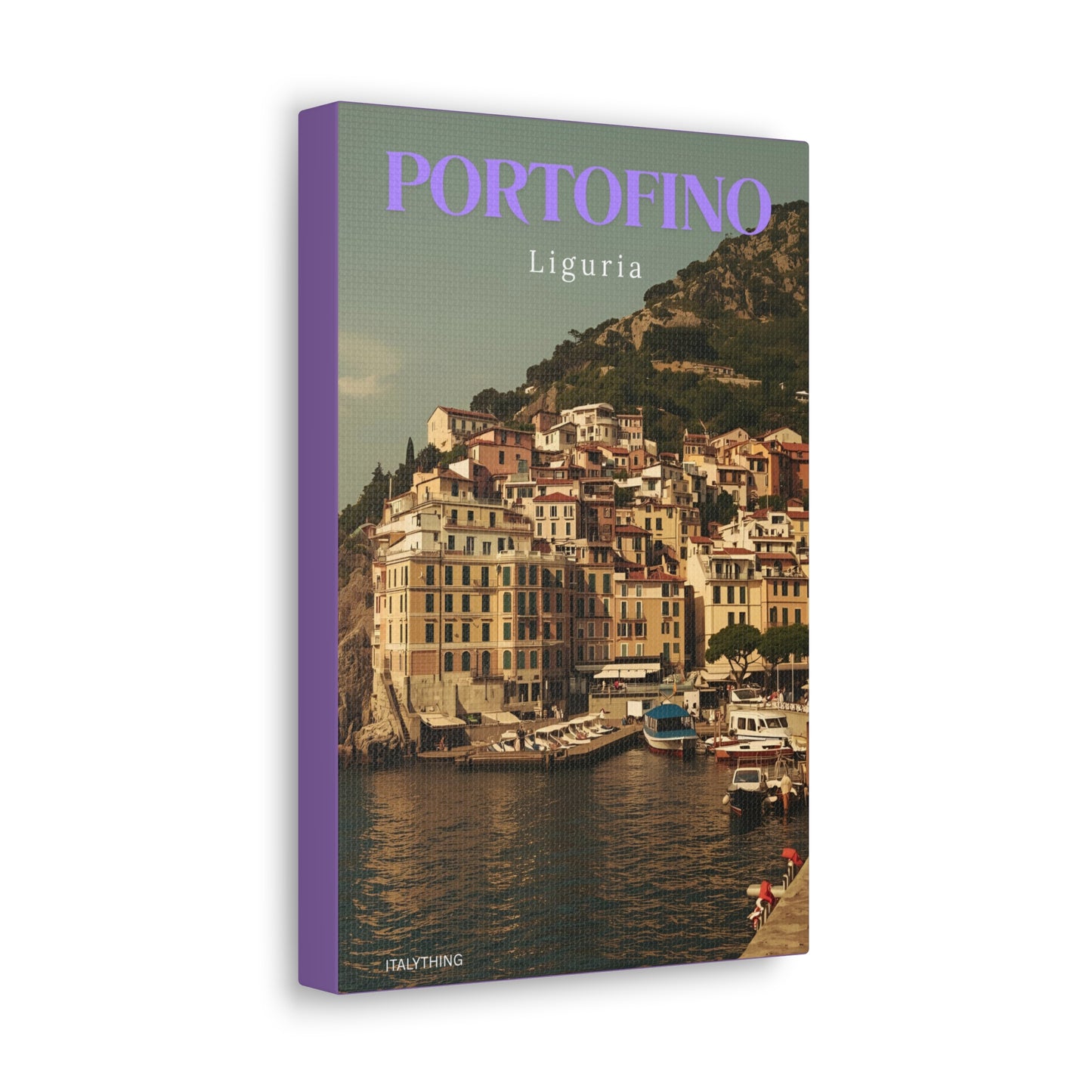 Leinwanddruck mit Hafenansicht Portofino – Dekorative Wanddekoration