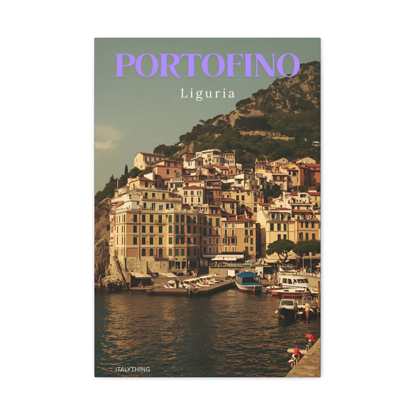 Leinwanddruck mit Hafenansicht Portofino – Dekorative Wanddekoration