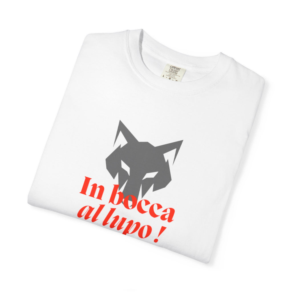 In Bocca al Lupo T-Shirt — Italian Good Luck Wolf Graphic Tee