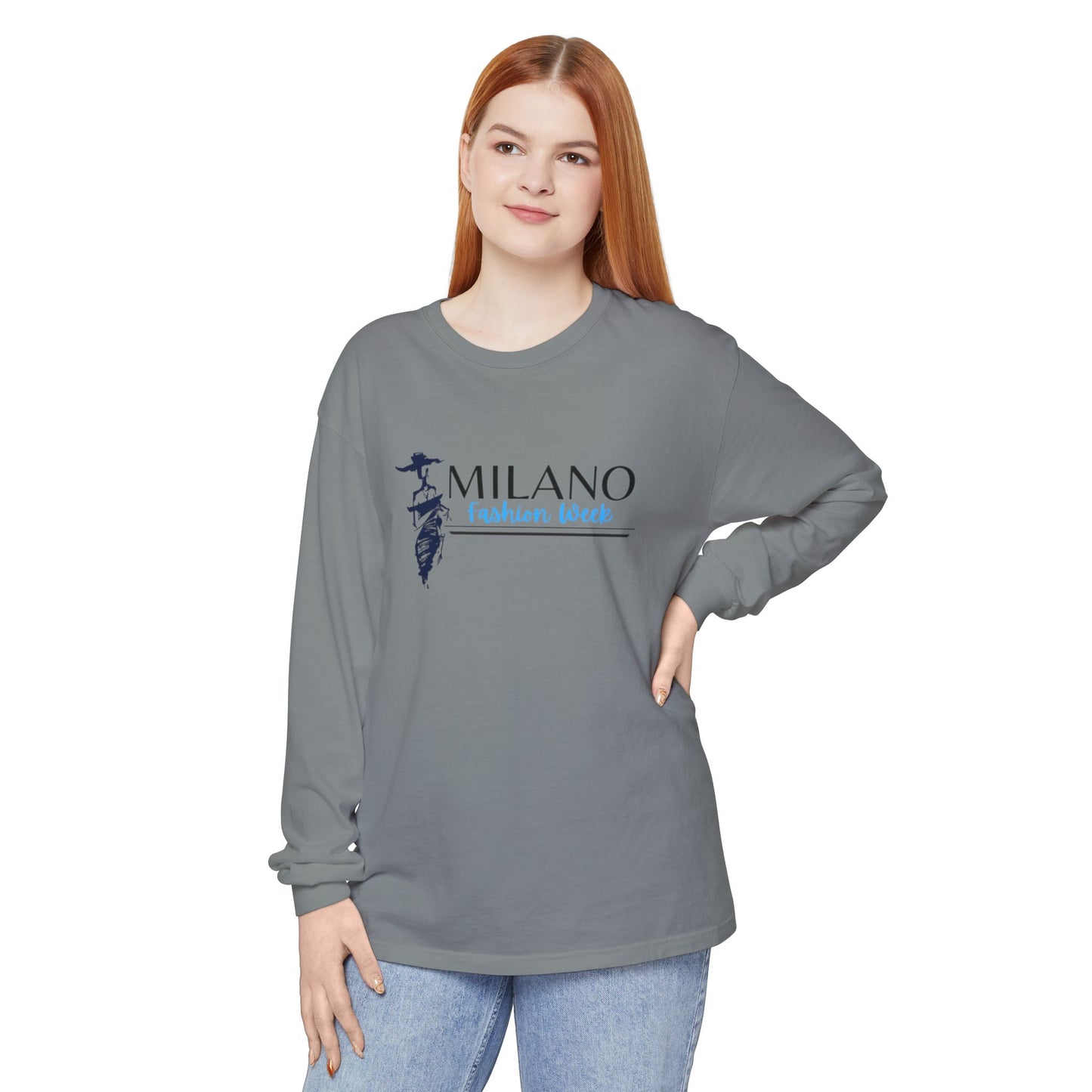 Milan Fashion Week Long Sleeve Tee, Trendy Long Sleeve Top, Milano Fashion Shirt, Casual Wear for Fashion Lovers