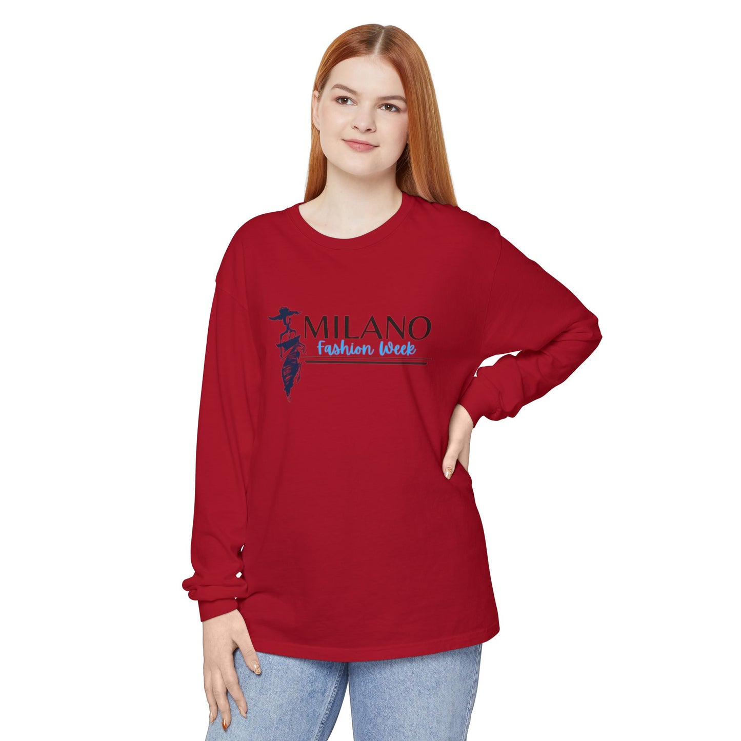 Milan Fashion Week Long Sleeve Tee, Trendy Long Sleeve Top, Milano Fashion Shirt, Casual Wear for Fashion Lovers