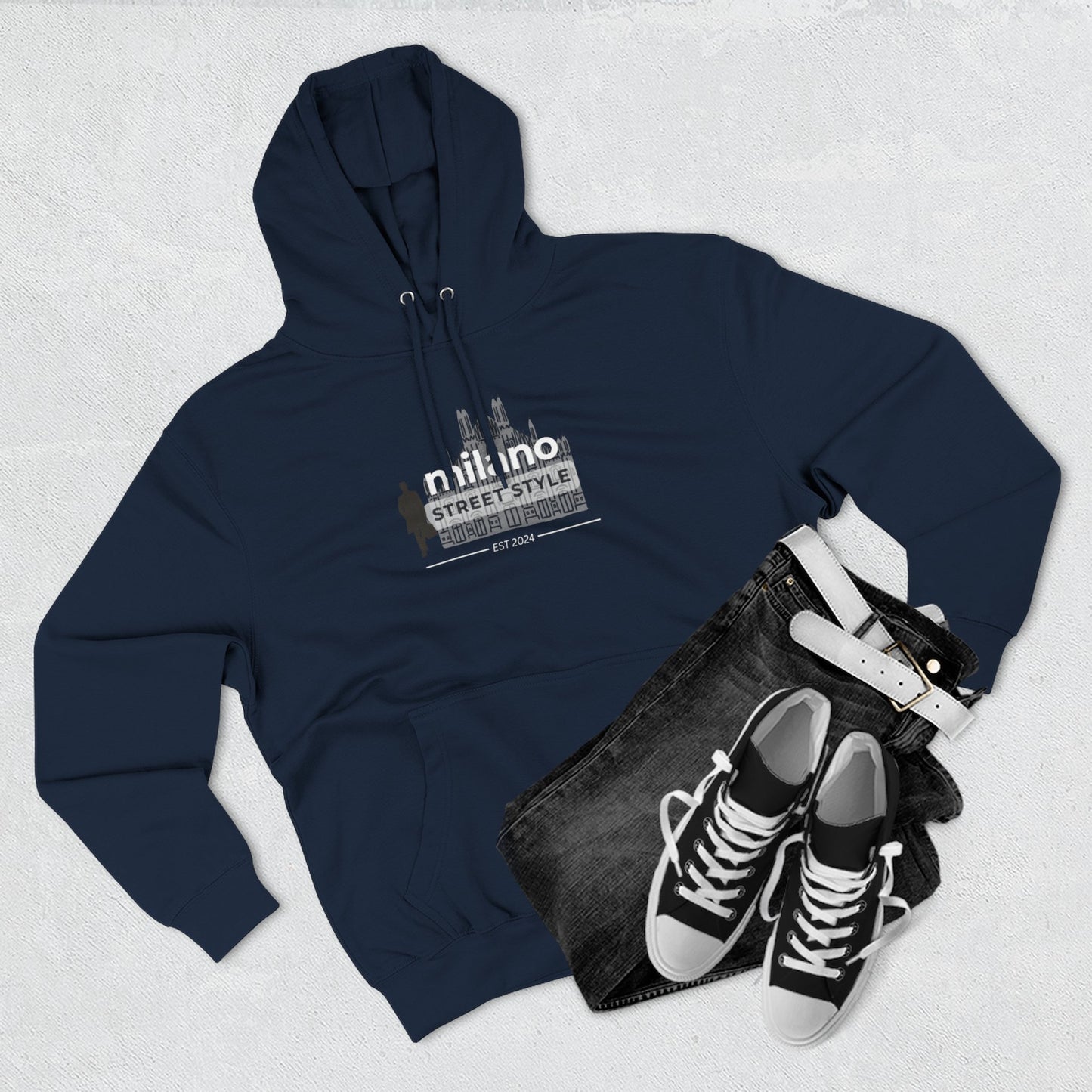 Milan Men Street Style Three-Panel Fleece Hoodie