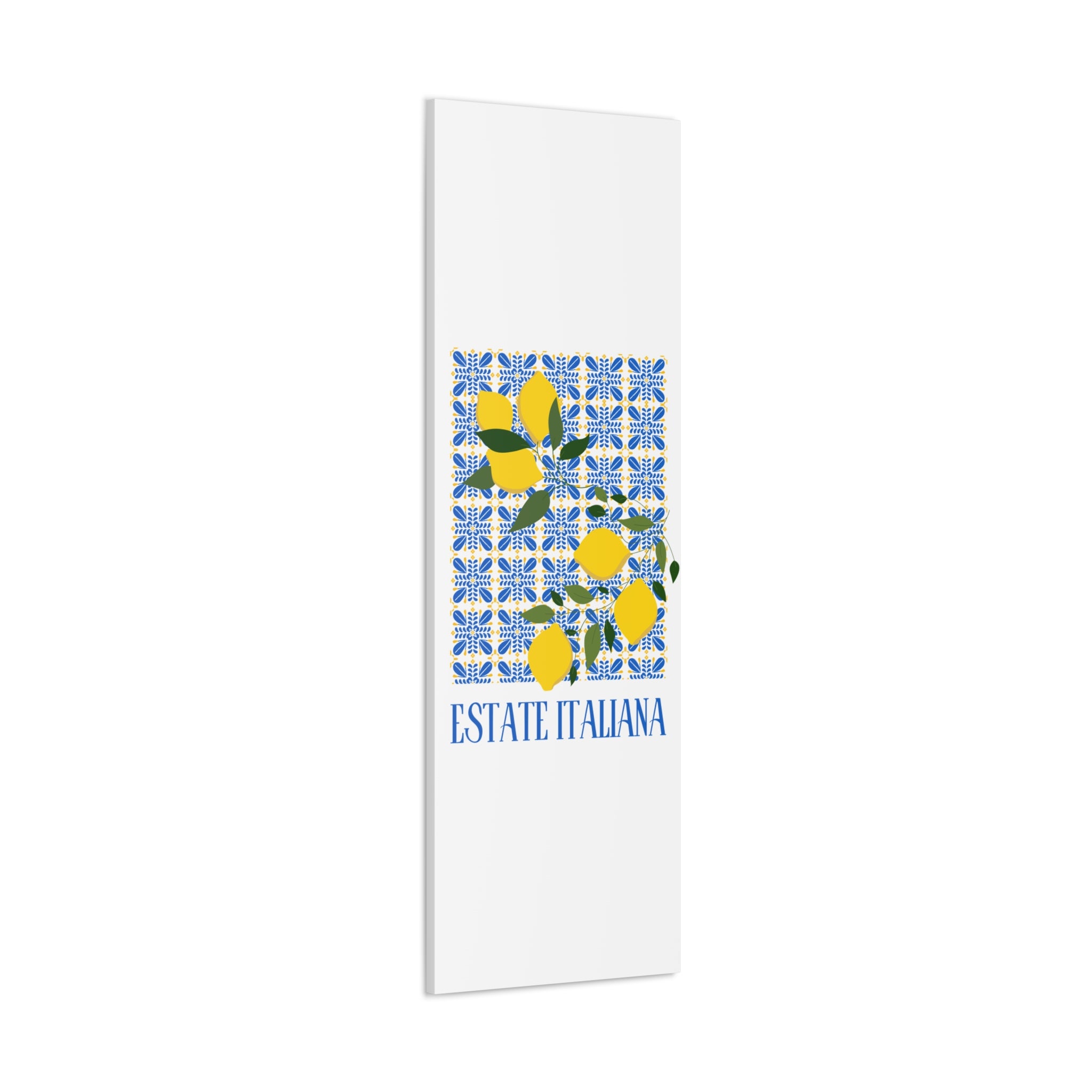 Estate Italiana - Italian Summer - Canvas Print - with decorative lemons and majolica tiles Decorative Wall Art