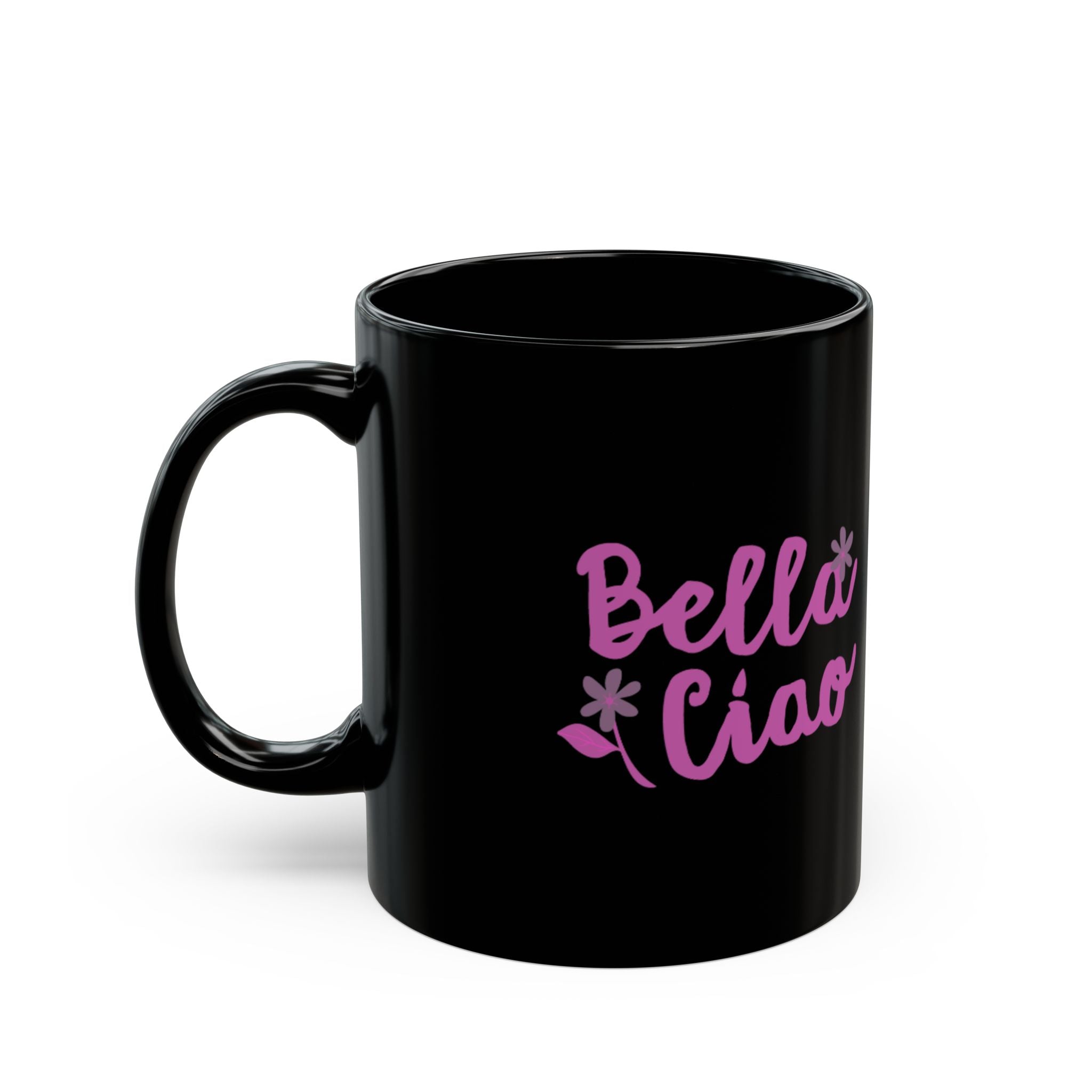 Black Mug with Italian Bella Ciao Motive