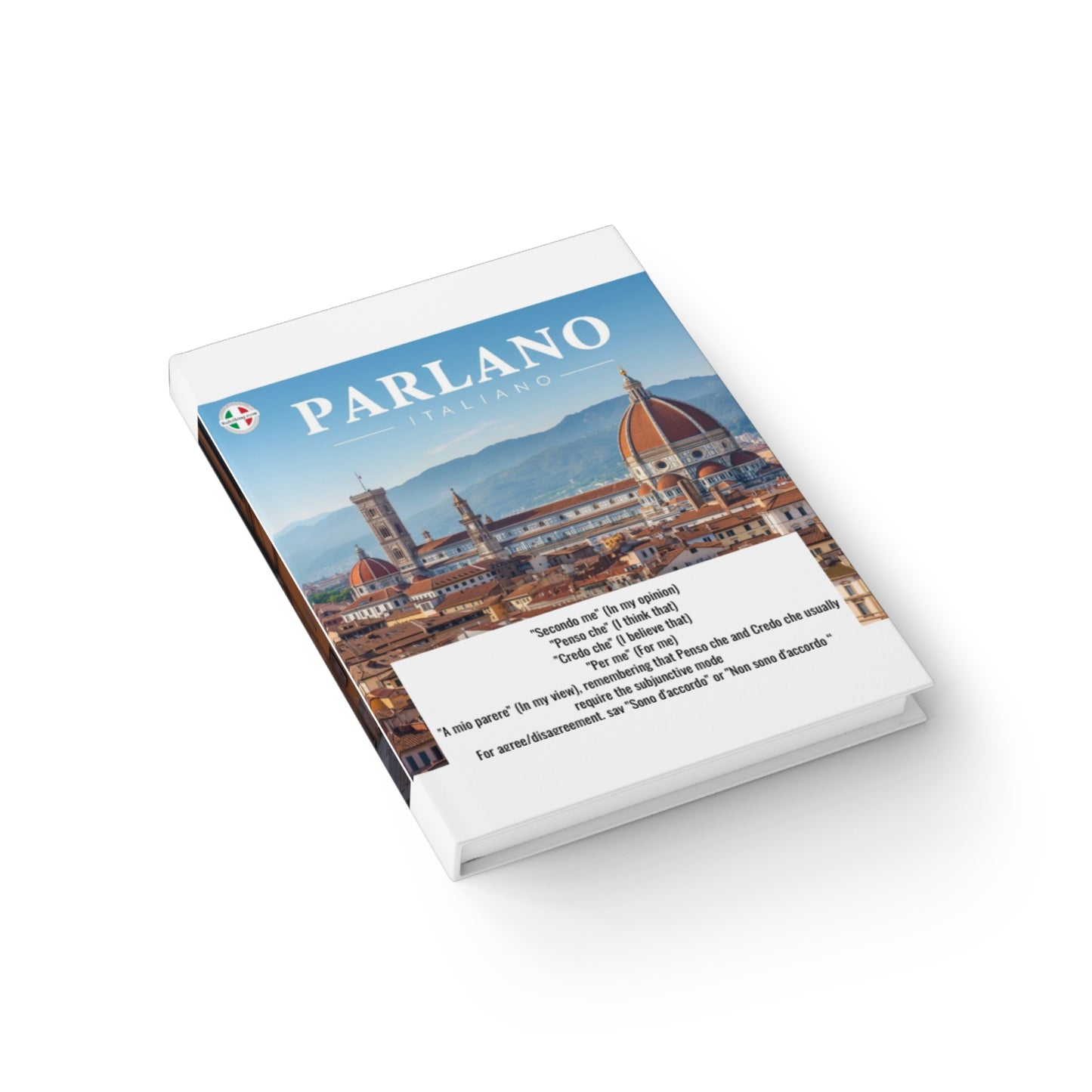 Italian Language Journal — 'Parlano' & 'Sentimento' Ruled Notebook for Learning Italian, Travel Notes & Vocabulary Practice - Learn Italian the fun way!