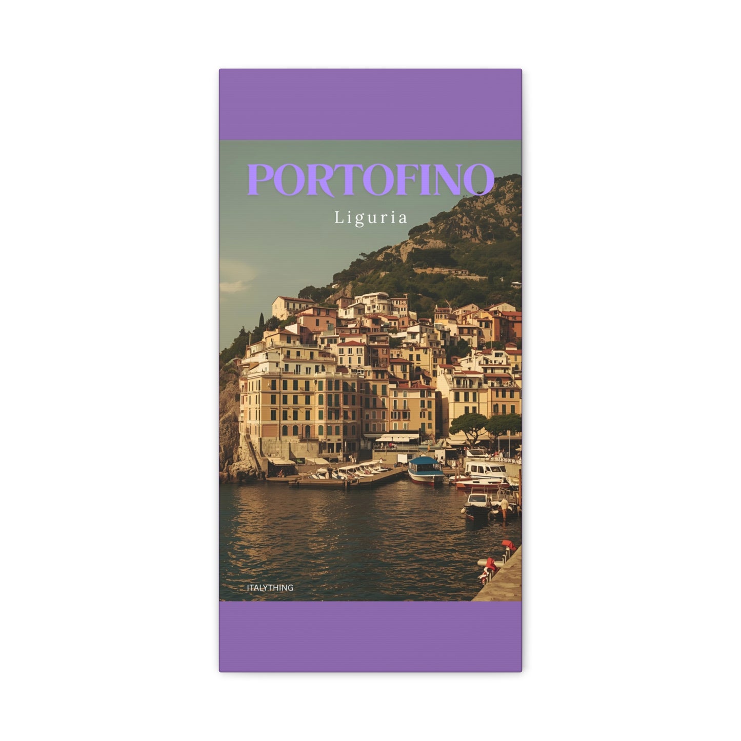 Leinwanddruck mit Hafenansicht Portofino – Dekorative Wanddekoration