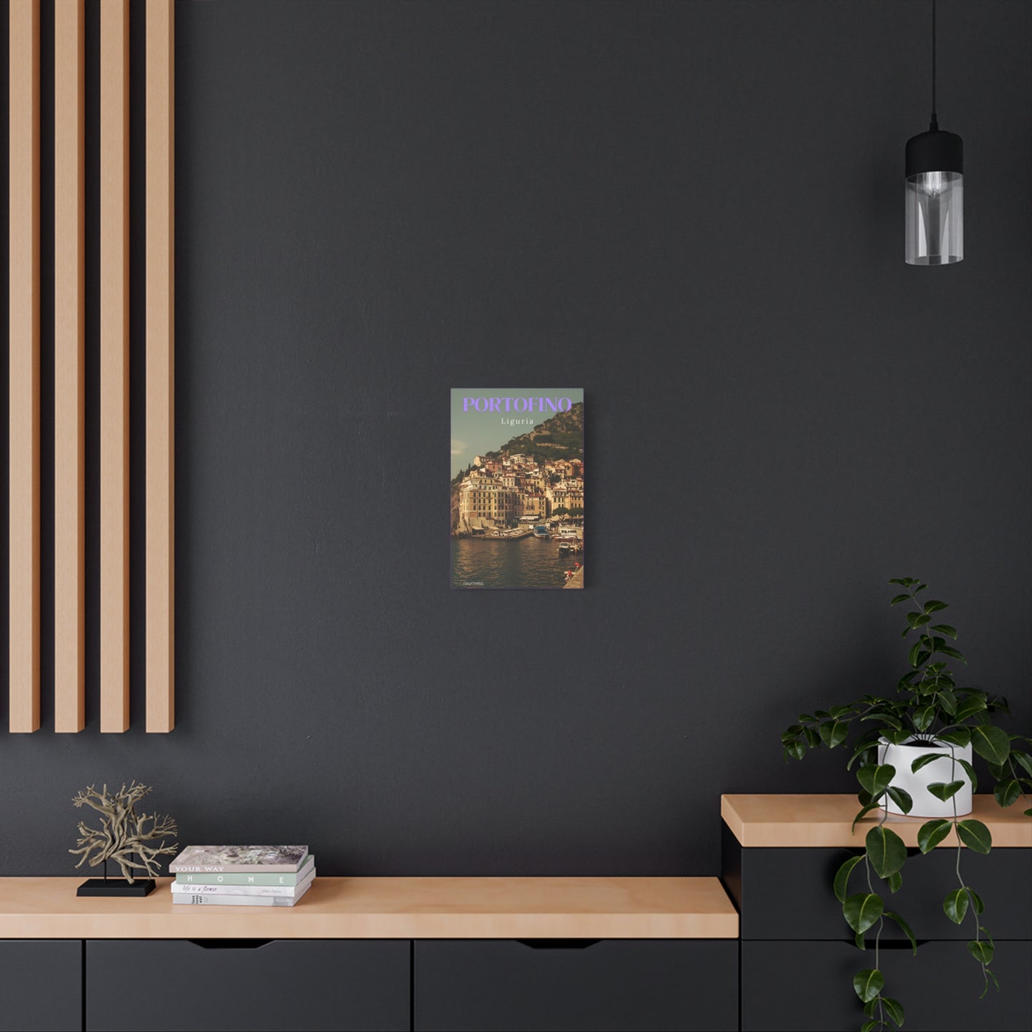 Leinwanddruck mit Hafenansicht Portofino – Dekorative Wanddekoration