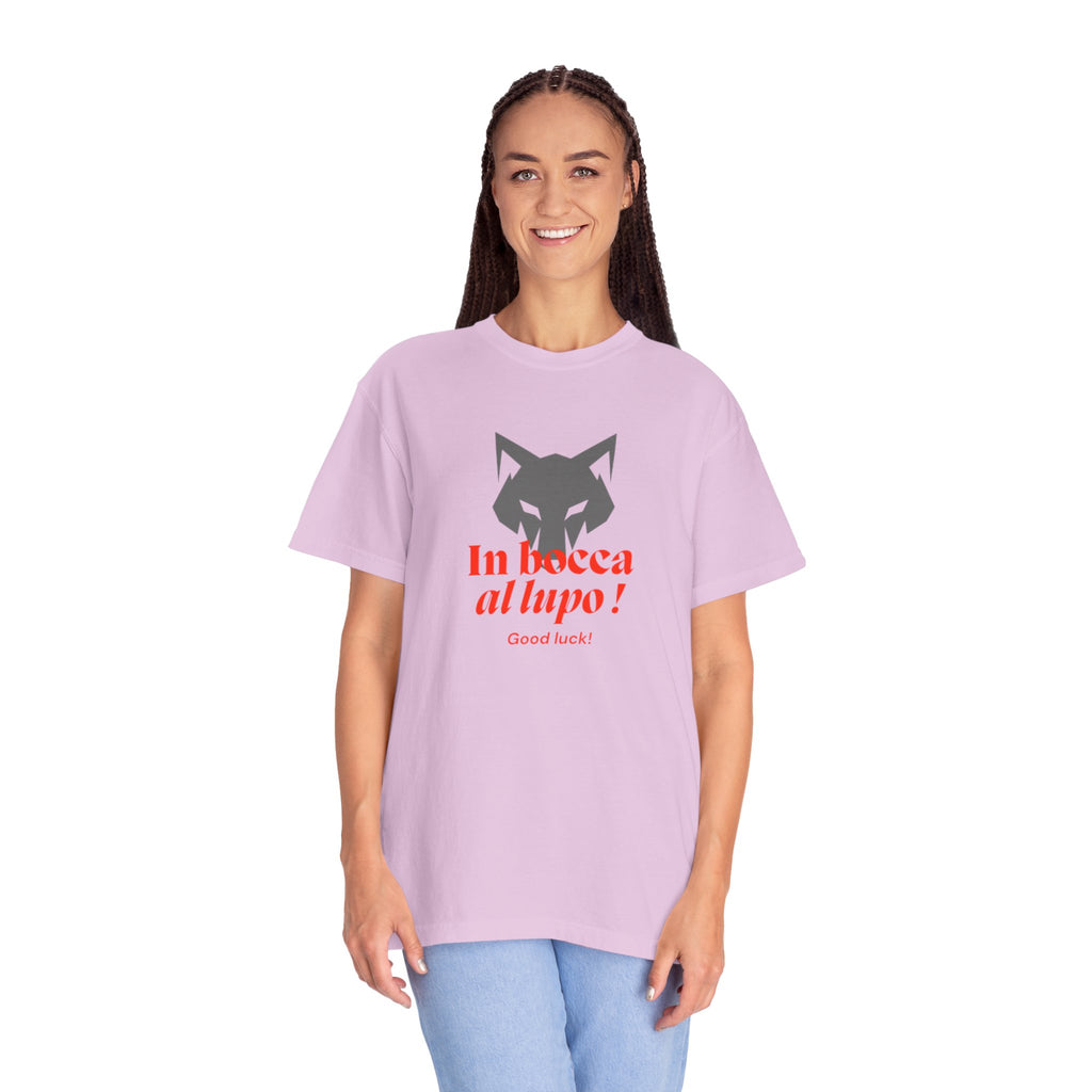 In Bocca al Lupo T-Shirt — Italian Good Luck Wolf Graphic Tee