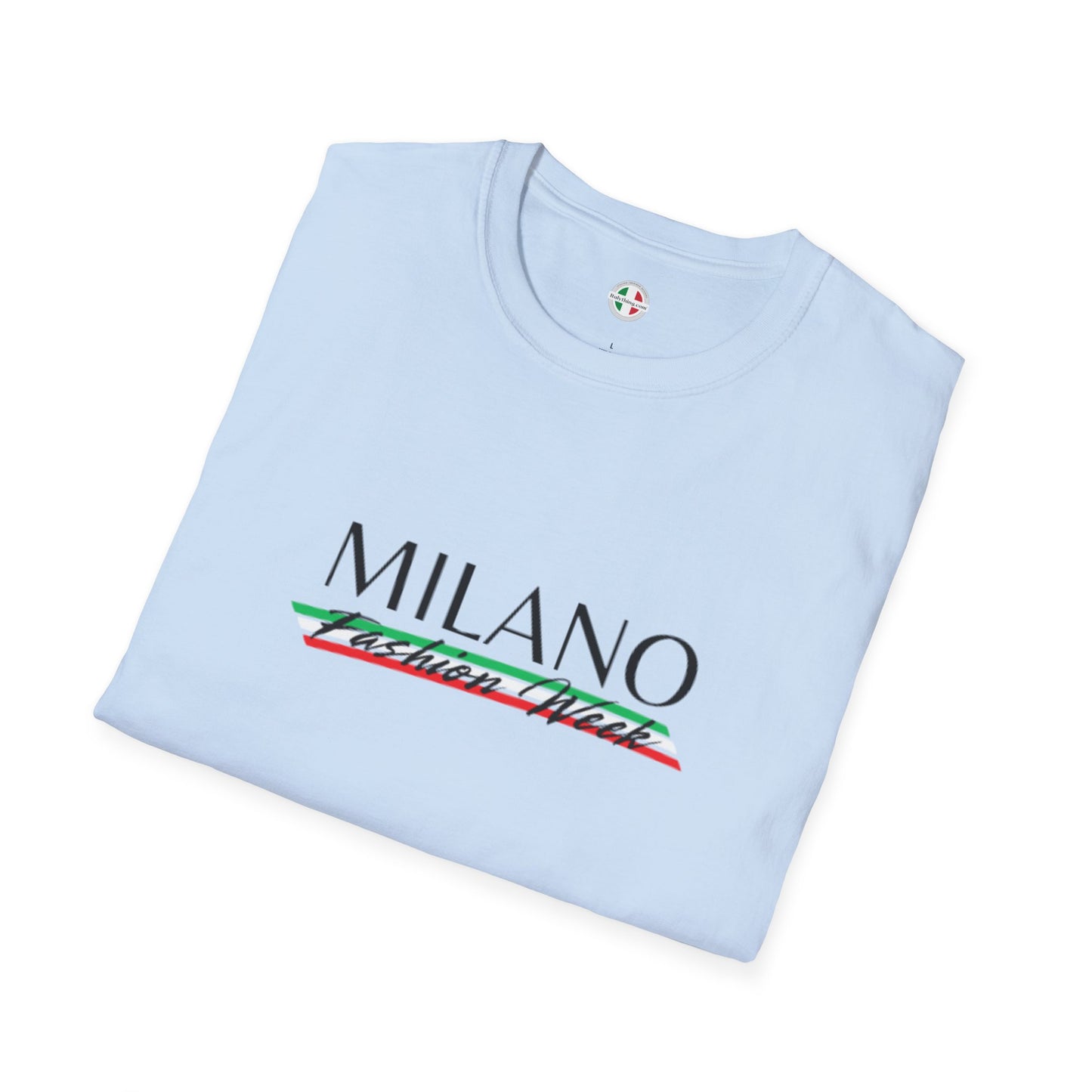 Milano Fashion Week Softstyle Unisex T-Shirt - Casual Chic Tee Perfect for Travel, Gift, Everyday Wear, Summer Fashion, Italian Pride