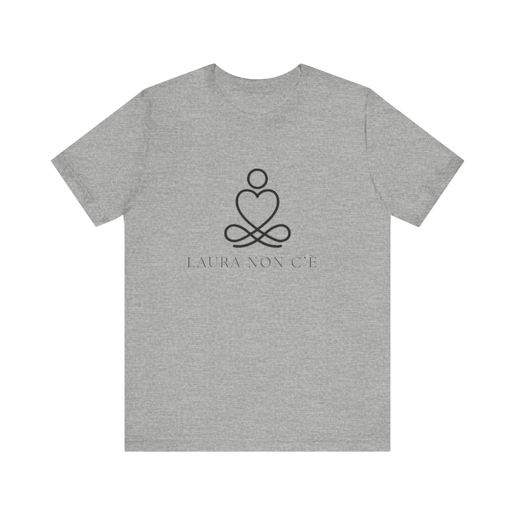 Italienisches Marken-T-Shirt aus Jersey mit kurzen Ärmeln und Song-Slogan: Laura non c'è (Laura ist nicht hier) Unisex