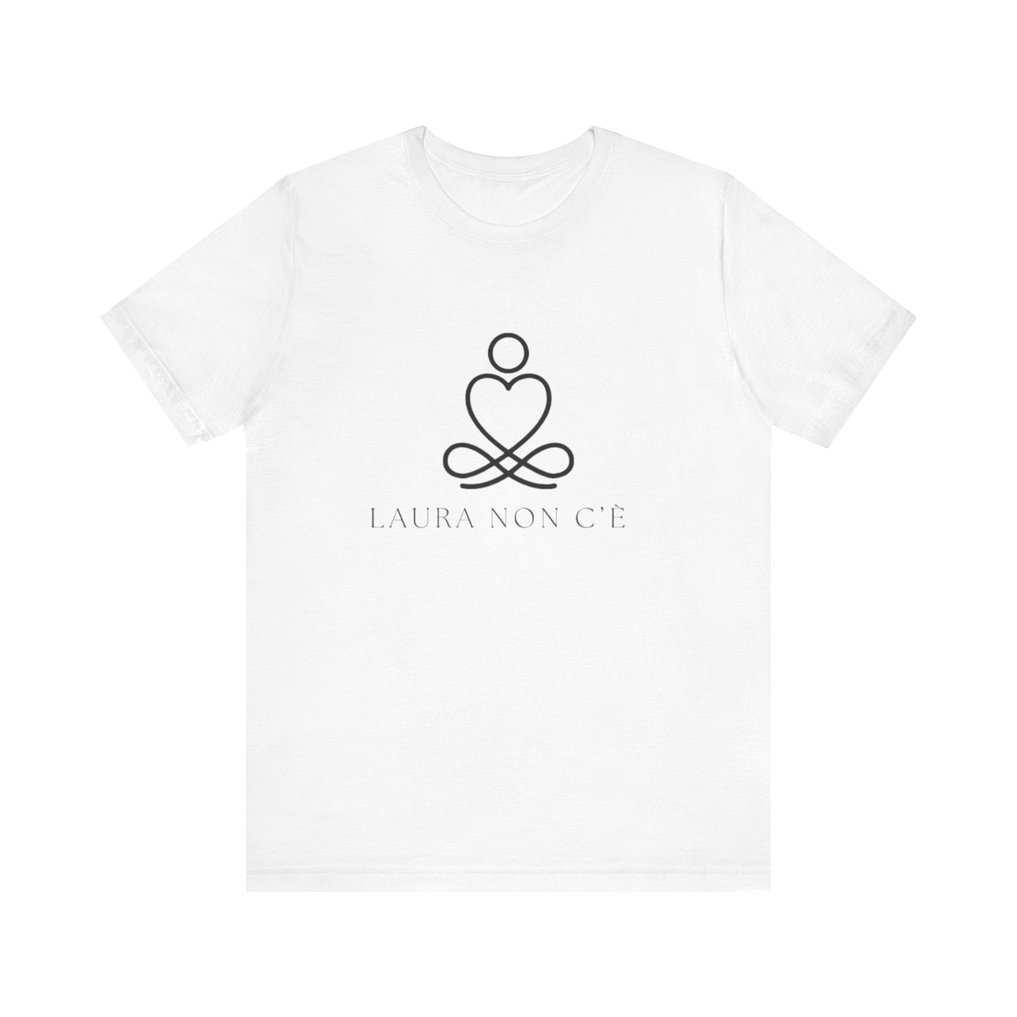 Italian Branded Jersey Short Sleeve Tee with Song slogan : Laura non c'è (Laura is not here) Unisex