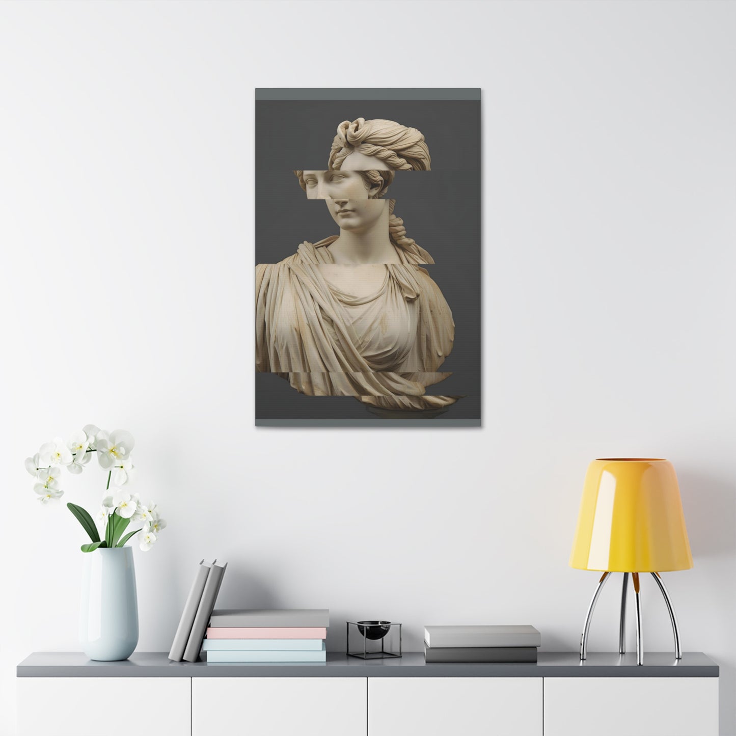 Abstrakte antike römische Frauenskulptur auf Leinwand