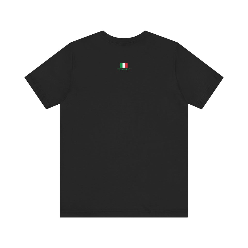 Italienisches Marken-T-Shirt aus Jersey mit kurzen Ärmeln: "Musica è..." (Musik ist...)