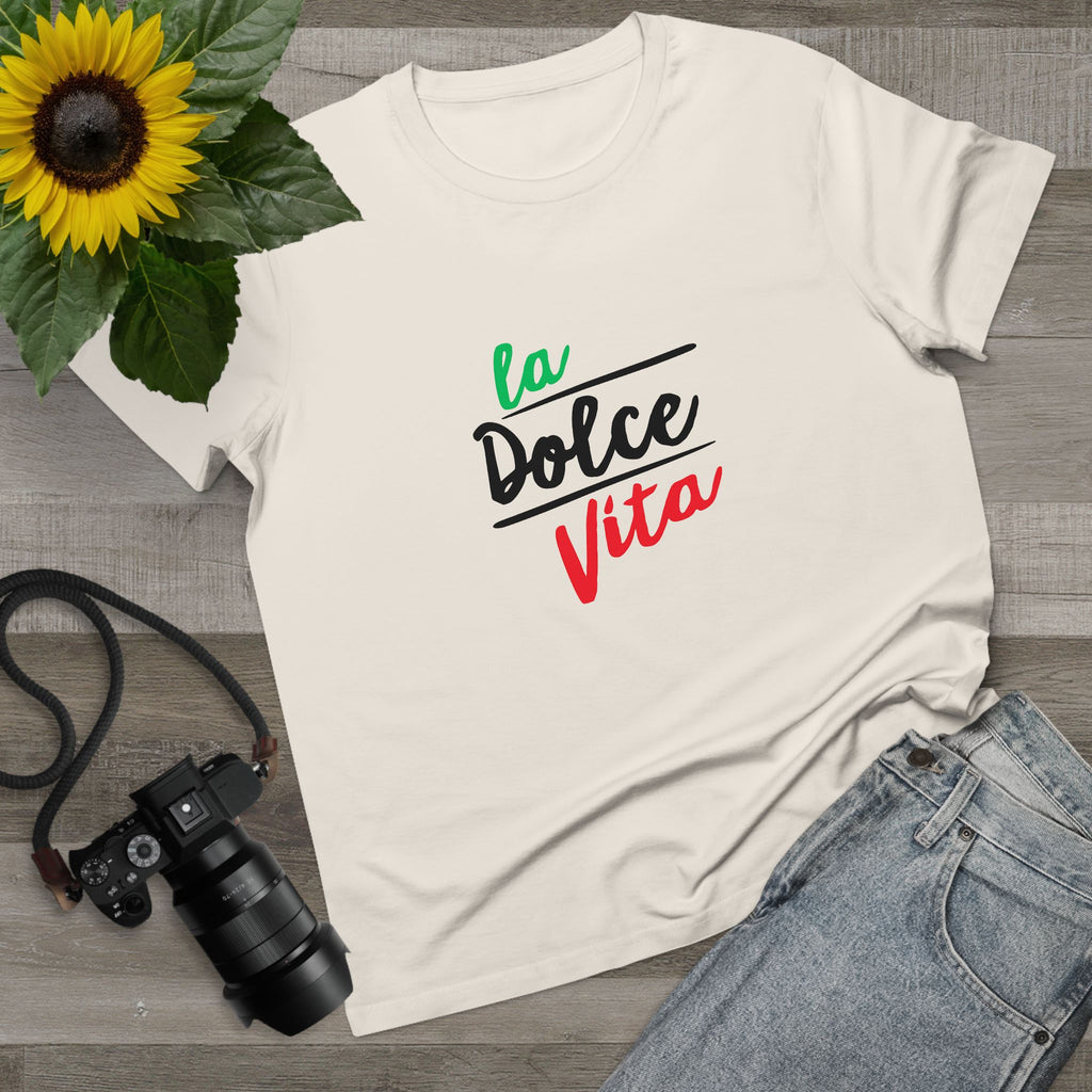 La Dolce Vita Damen-T-Shirt – T-Shirt mit italienischer Flagge