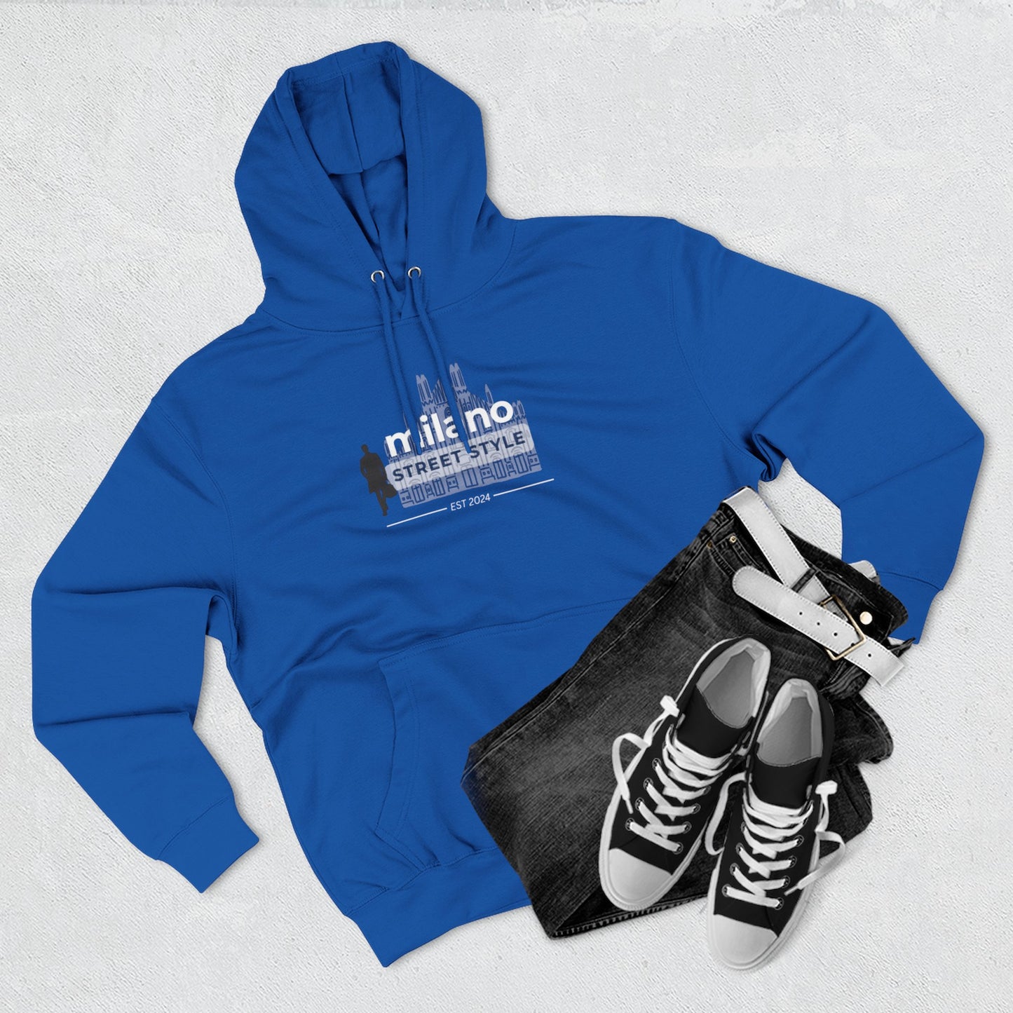 Milan Men Street Style Three-Panel Fleece Hoodie