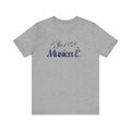Italienisches Marken-T-Shirt aus Jersey mit kurzen Ärmeln: "Musica è..." (Musik ist...)