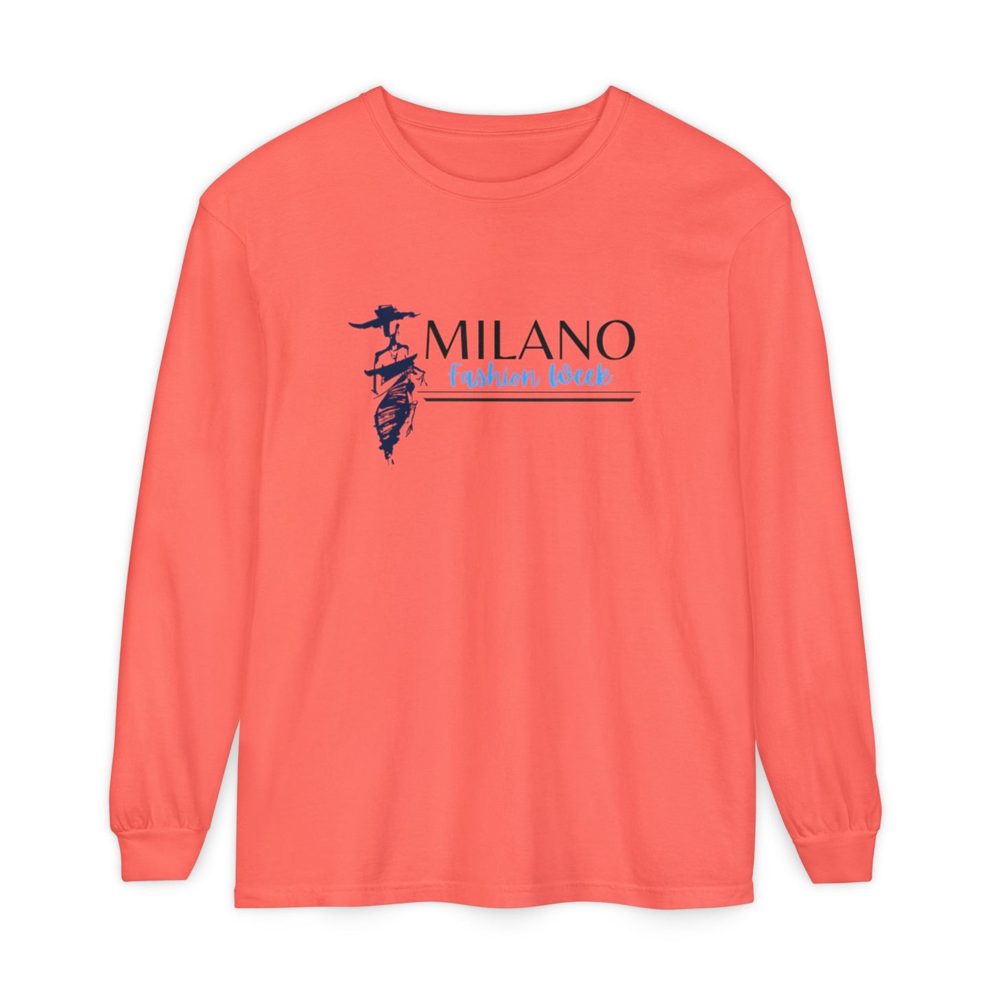 Milan Fashion Week Long Sleeve Tee, Trendy Long Sleeve Top, Milano Fashion Shirt, Casual Wear for Fashion Lovers