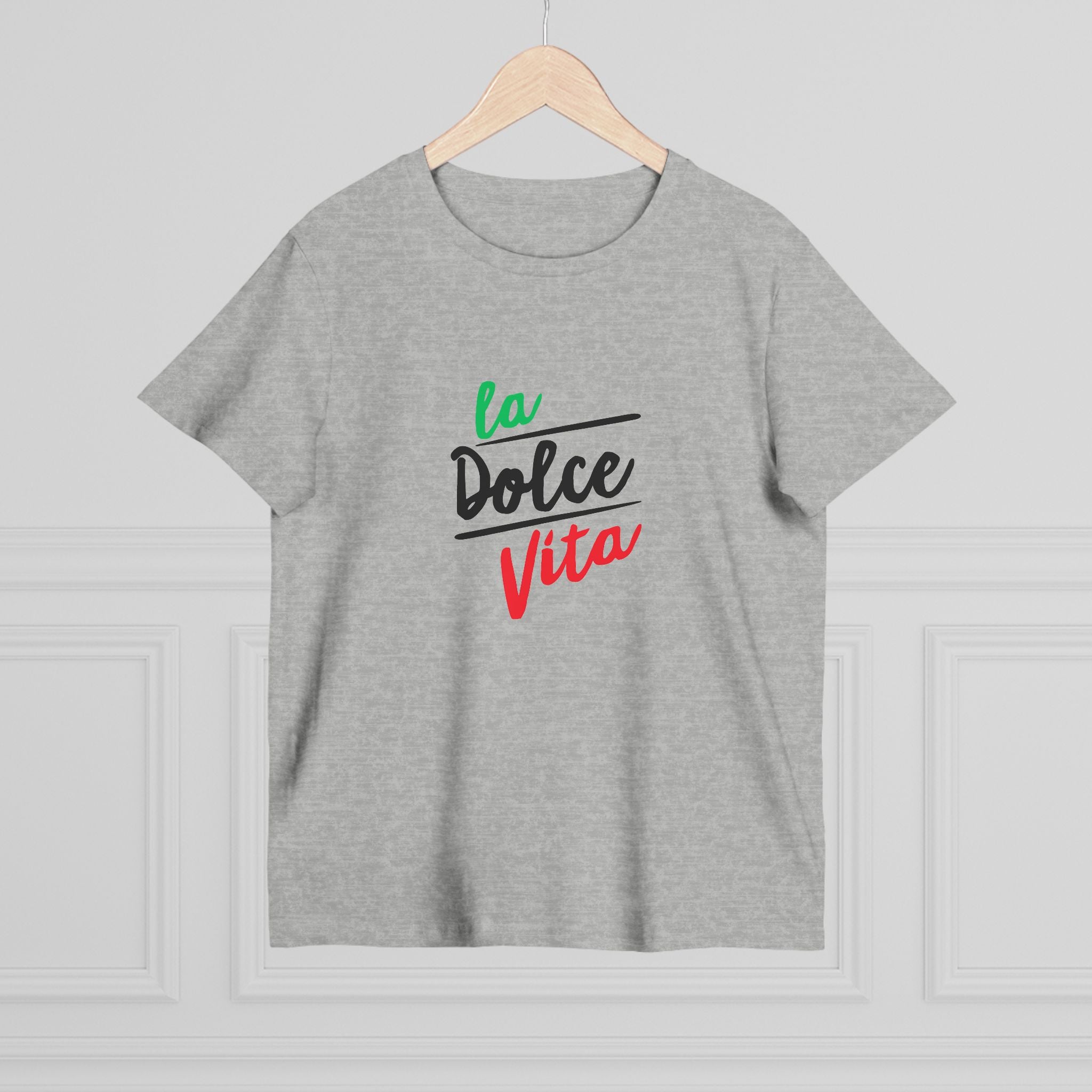 La Dolce Vita Damen-T-Shirt – T-Shirt mit italienischer Flagge