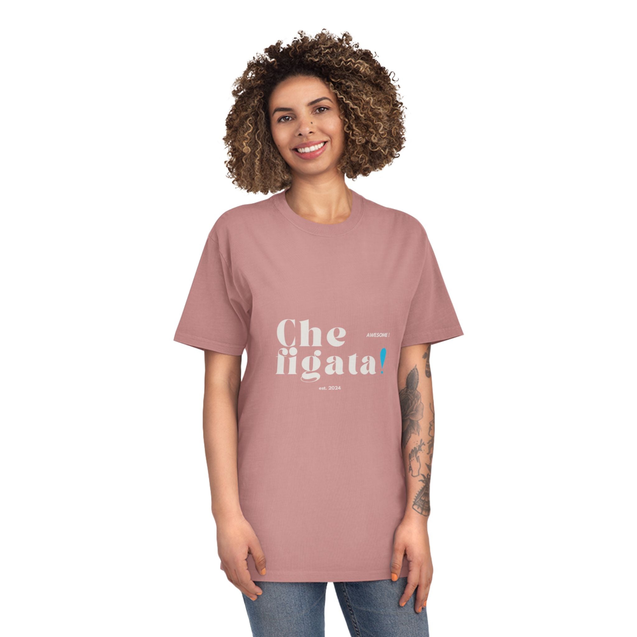 Che Figata! Awesome! Vintage Unisex Faded Tee Shirt - Learn Italian the Fun Way!