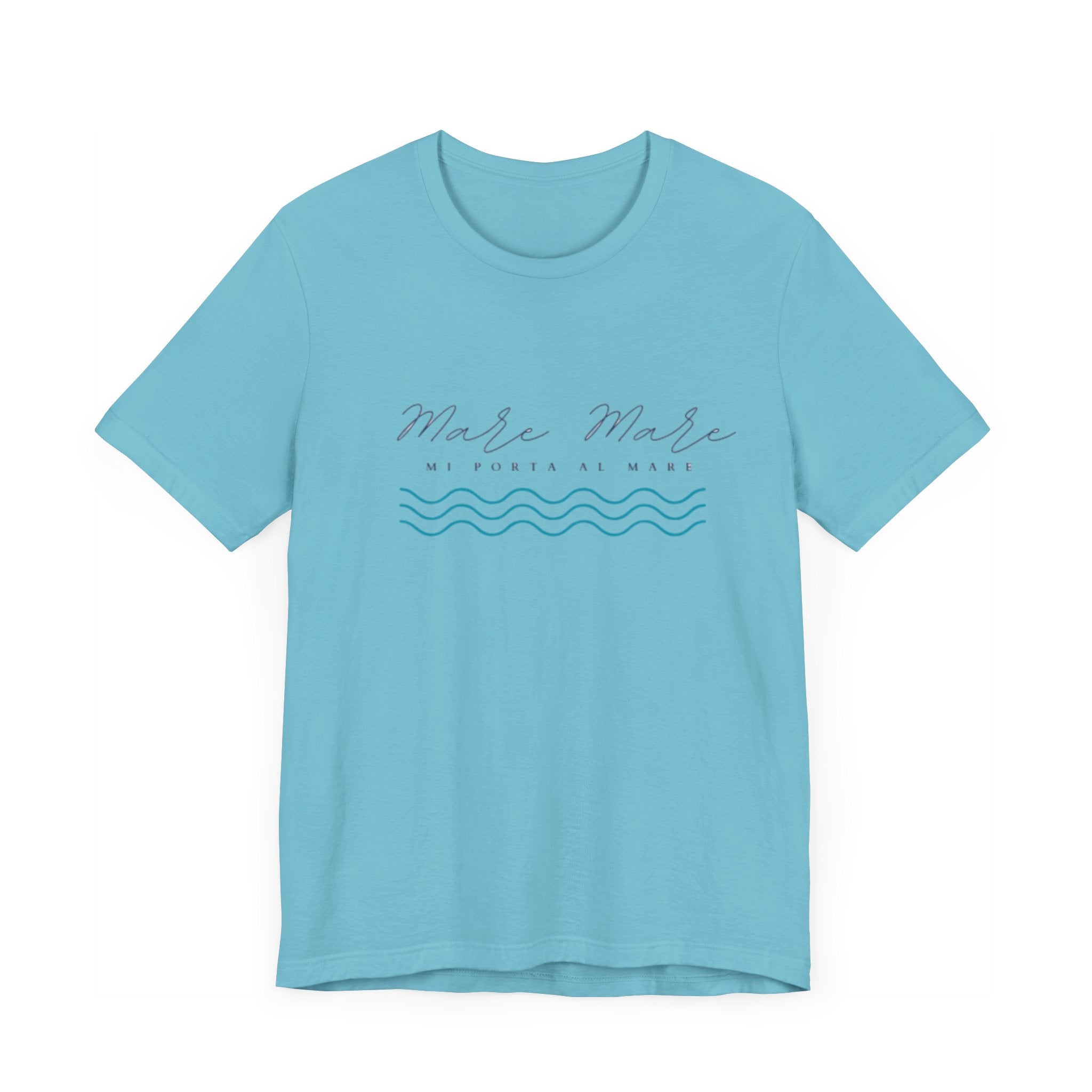 Italian Branded Summer Essential Jersey Short Sleeve Tee with Italian slogan: Mare Mare