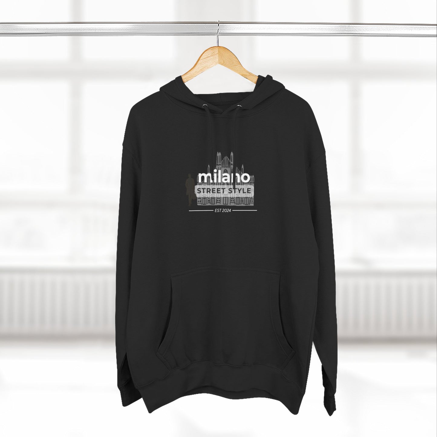 Milan Men Street Style Three-Panel Fleece Hoodie