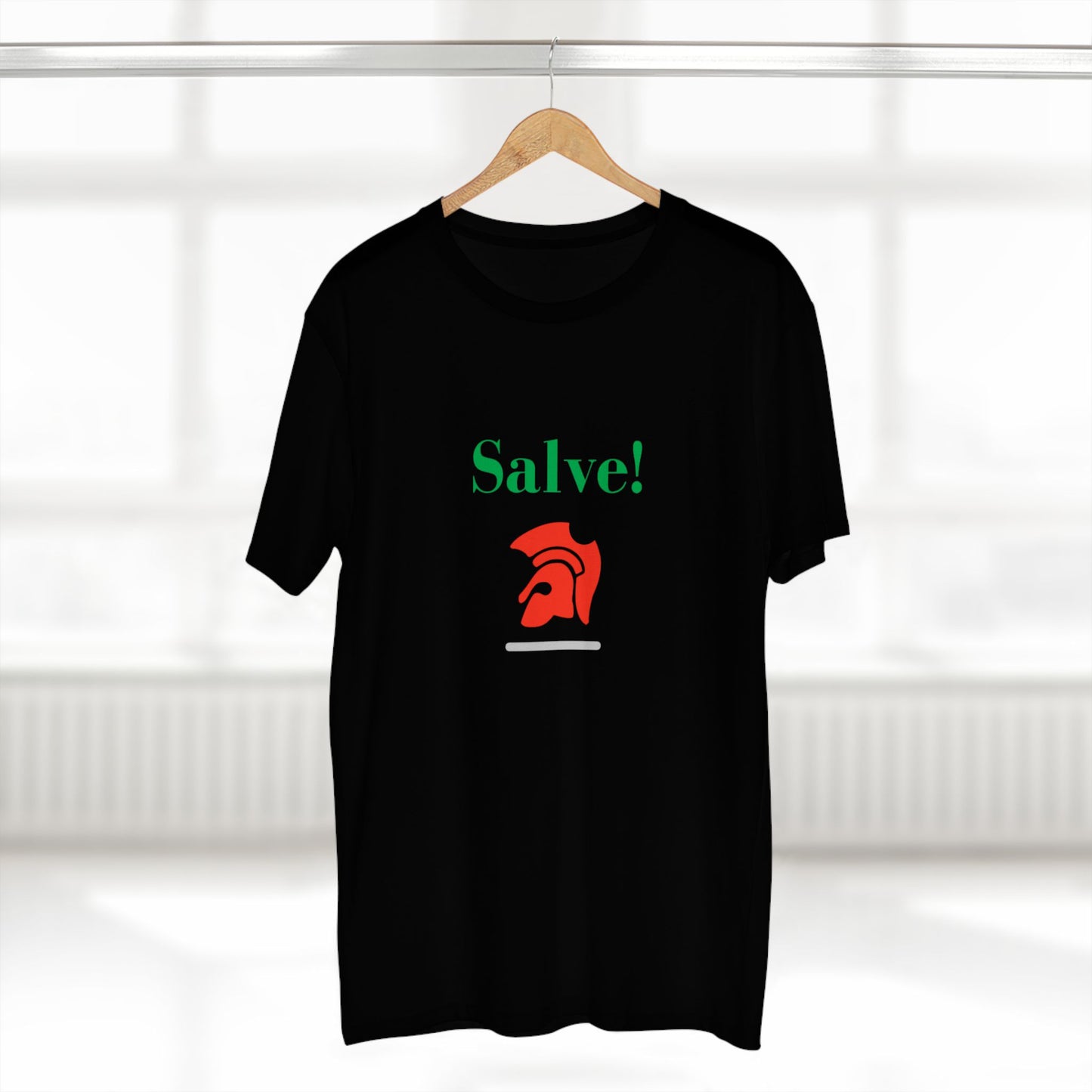 Salve! Roman Helmet Graphic Tee — Italian Heritage T‑Shirt