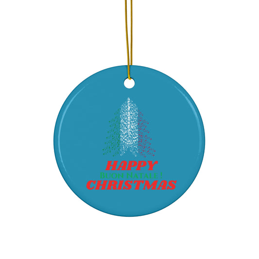 Christmas Ceramic Ornament - Buon Natale Decoration - Round Shapes