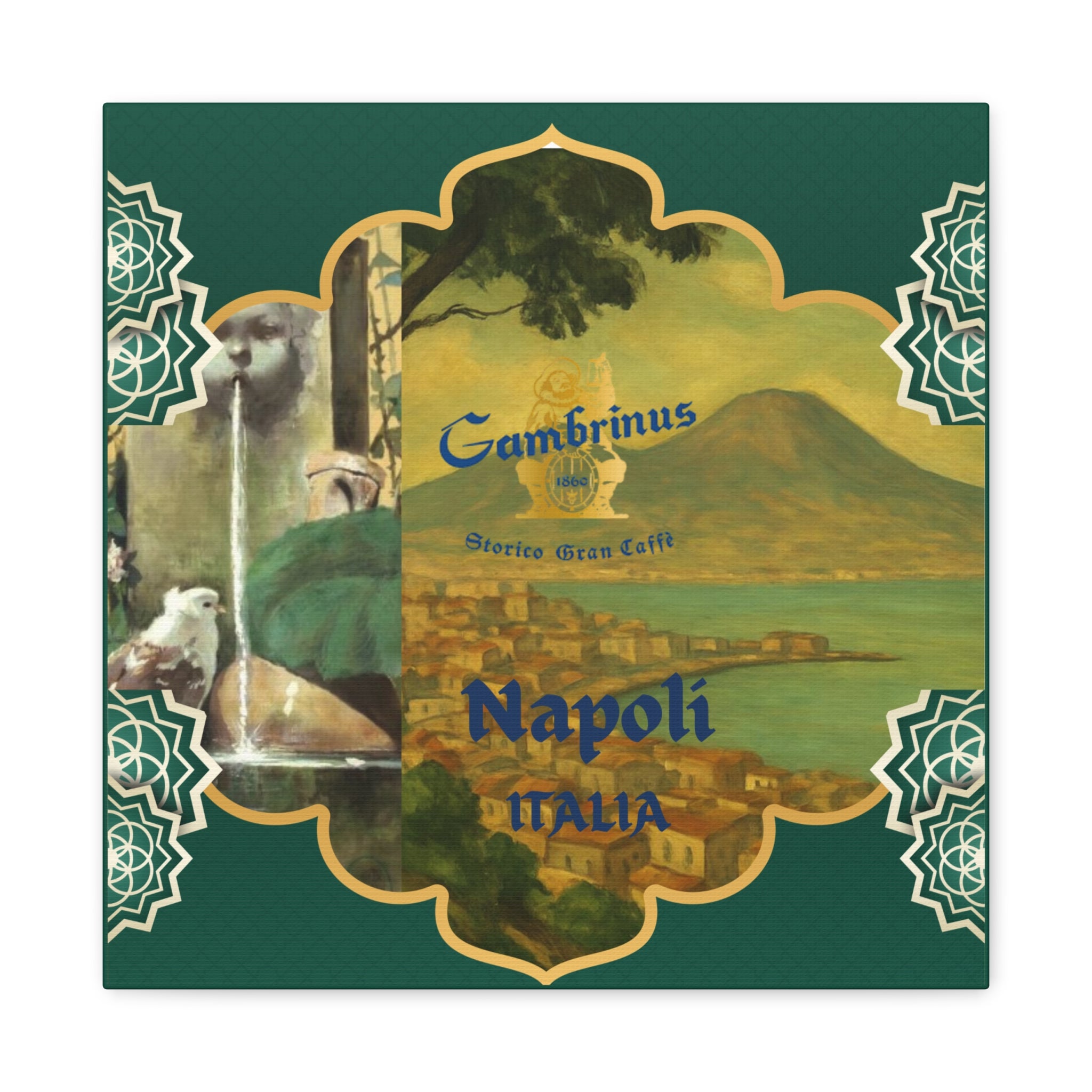 Naples Vintage Art Print - Caffe Gambrinus Napoli