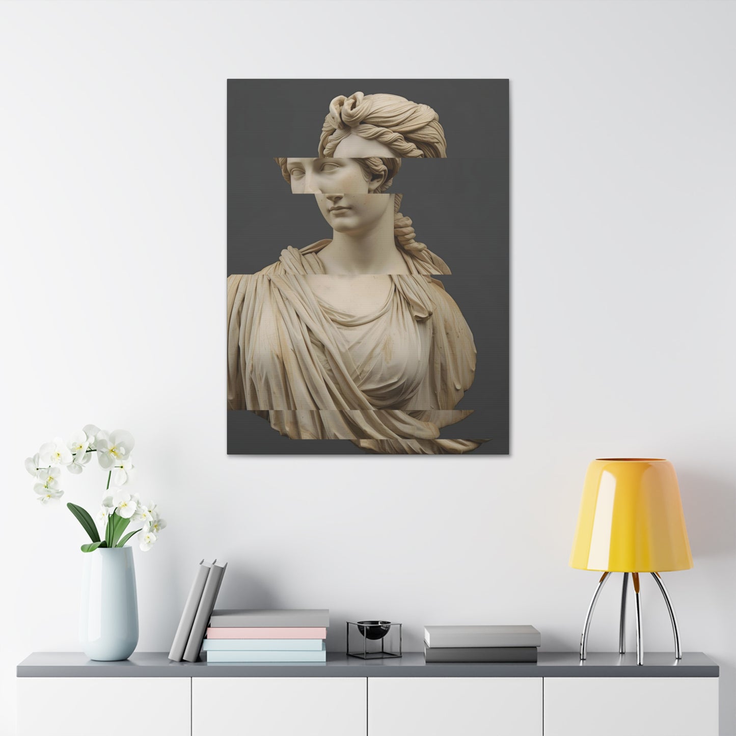 Abstrakte antike römische Frauenskulptur auf Leinwand