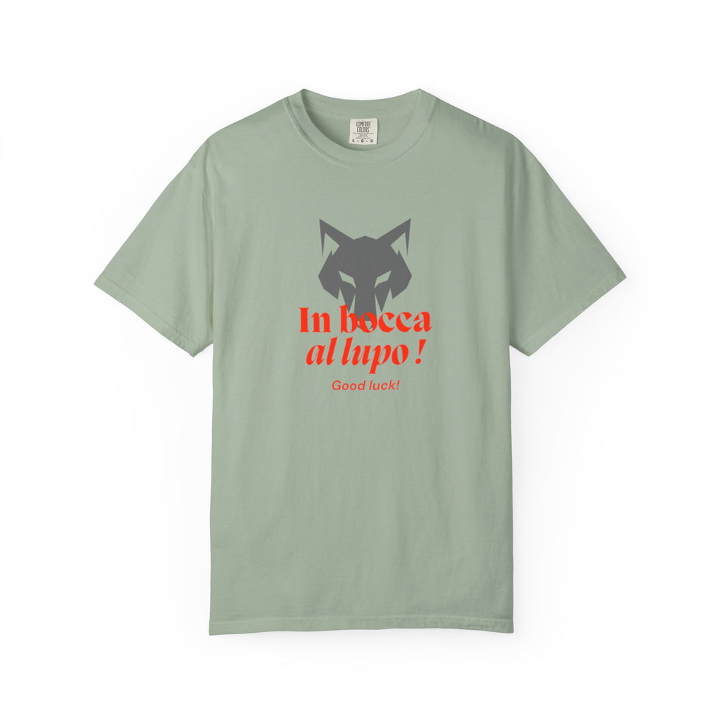 In Bocca al Lupo T-Shirt — Italian Good Luck Wolf Graphic Tee