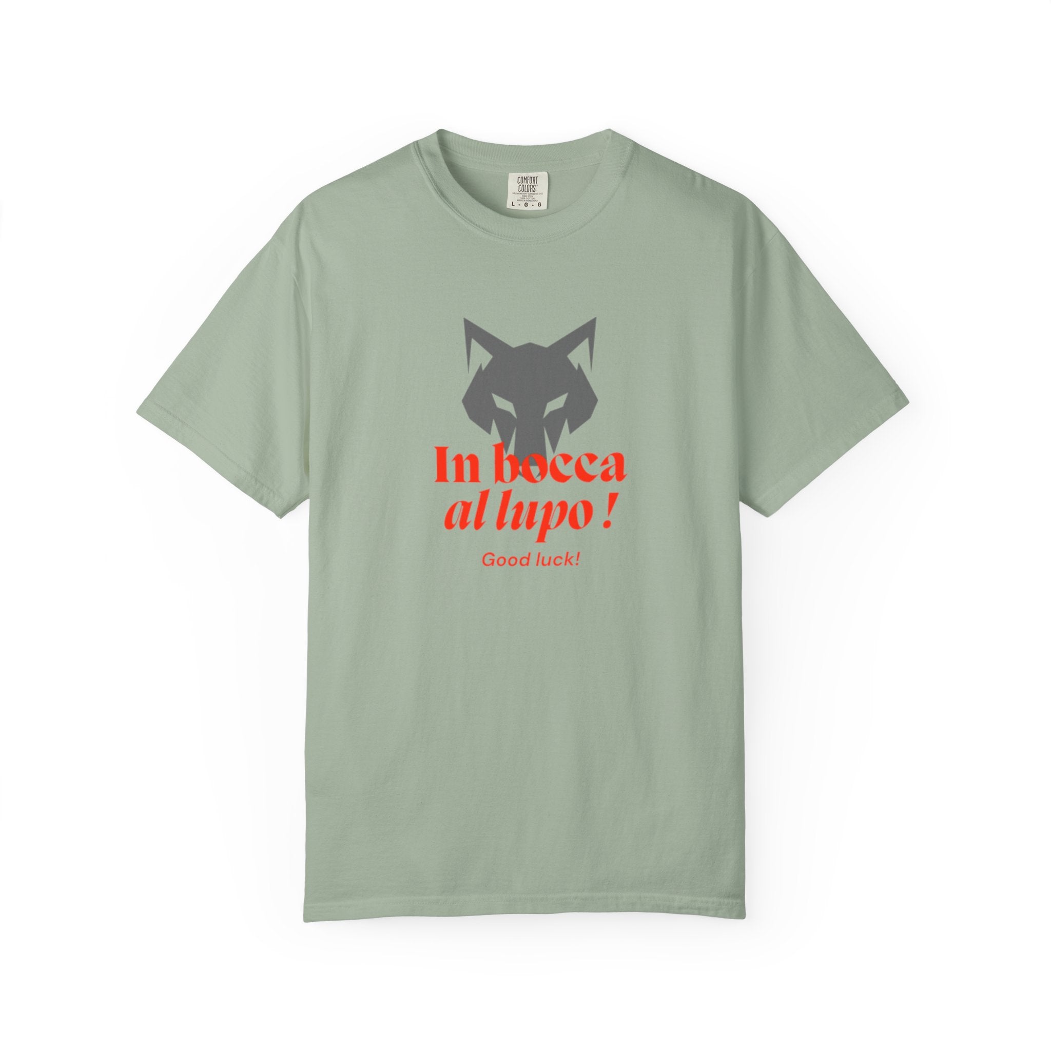 In Bocca al Lupo T-Shirt — Italian Good Luck Wolf Graphic Tee
