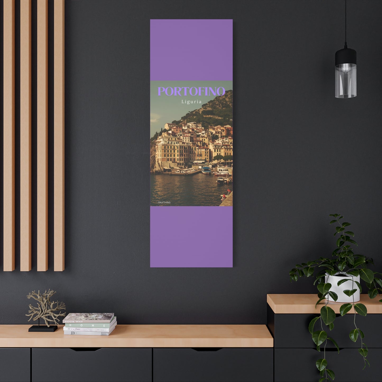 Leinwanddruck mit Hafenansicht Portofino – Dekorative Wanddekoration