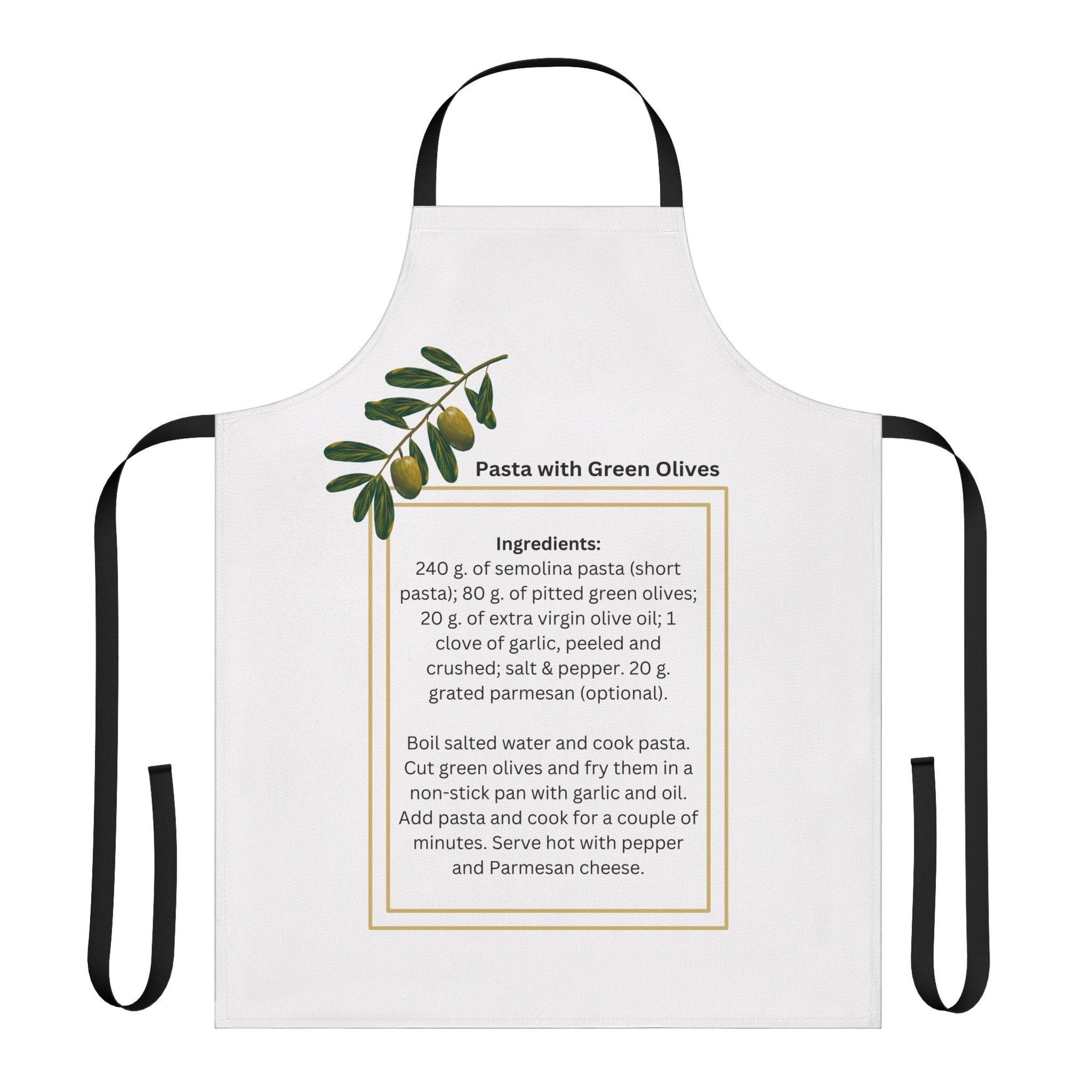 Apron with Italian Pasta Recipe- Pasta with Olives