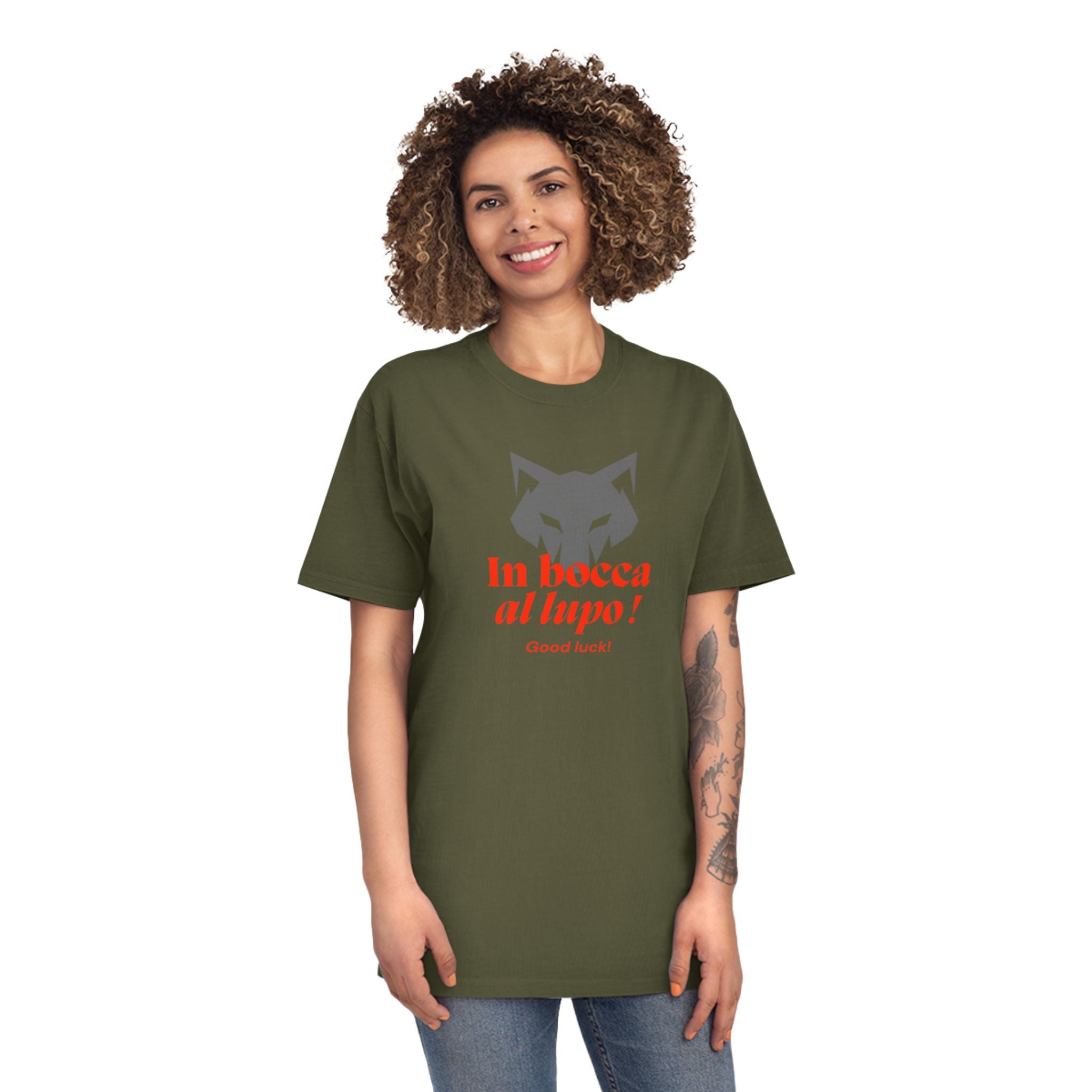 Lucky T-Shirt - 'In bocca al lupo!' Design - Unisex Faded